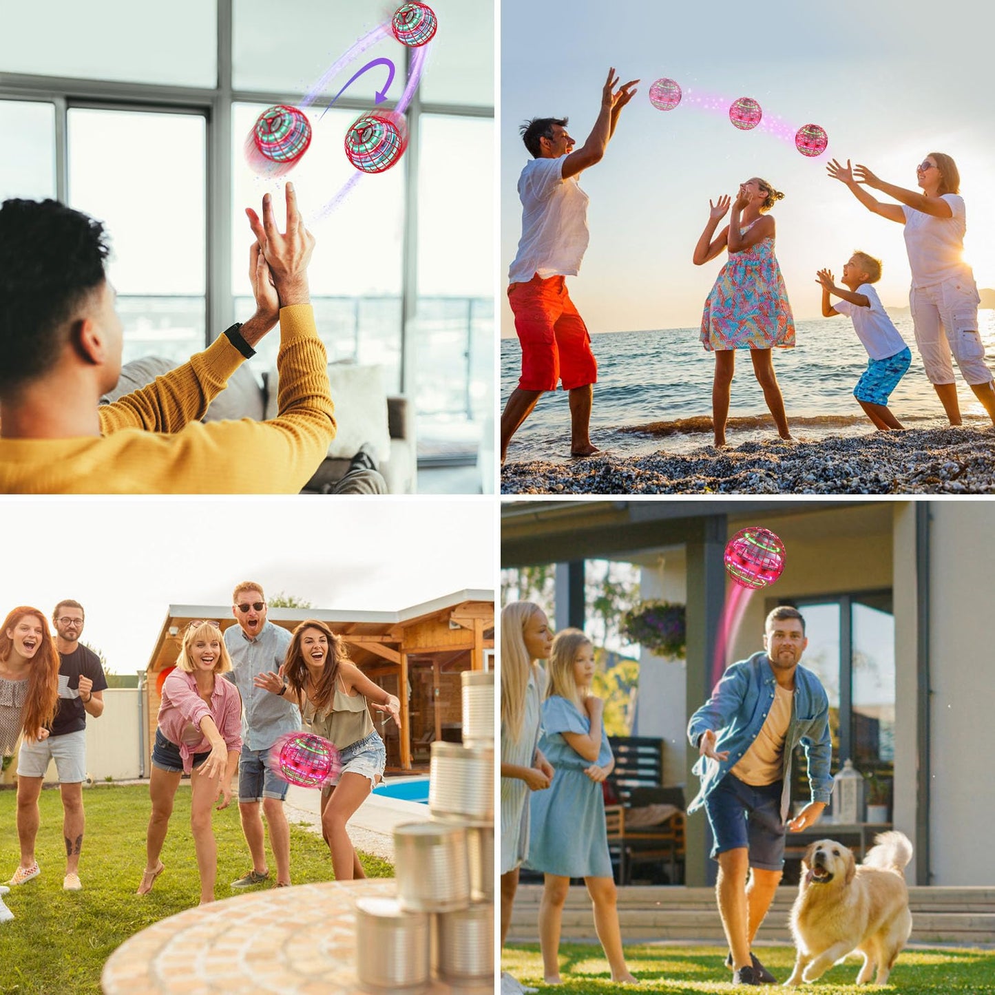 XINHOME Flying Ball Orb Toys Hover Soaring Flying Toy Globe Shape Magic Boomerang Spinner Hand Controller Mini Drone for Kids Adults Outdoor Indoor (Red)