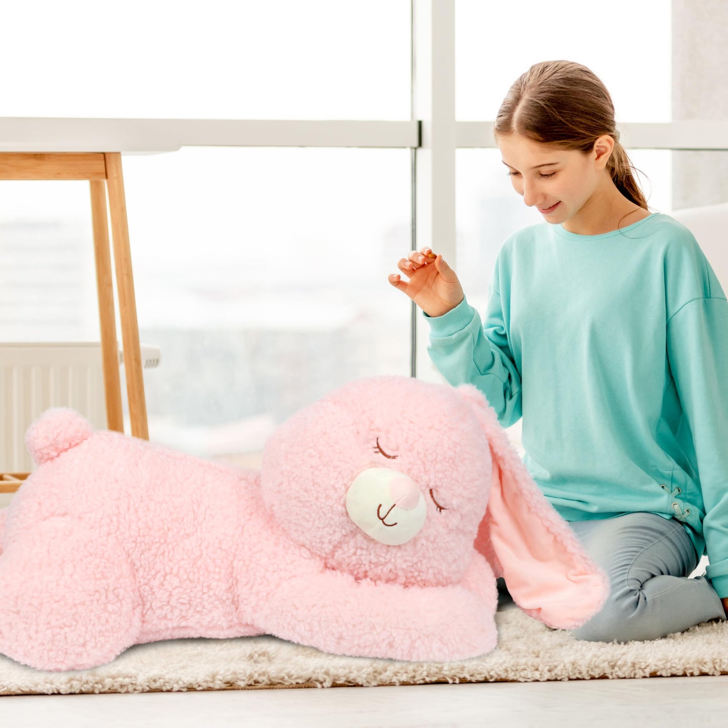 Cudhug Large 31.5" Bunny Stuffed Animal, Giant Easter Plush Bunny, Jumbo Soft Rabbit Toy Birthday Party Gifts for Kids Girls Boys