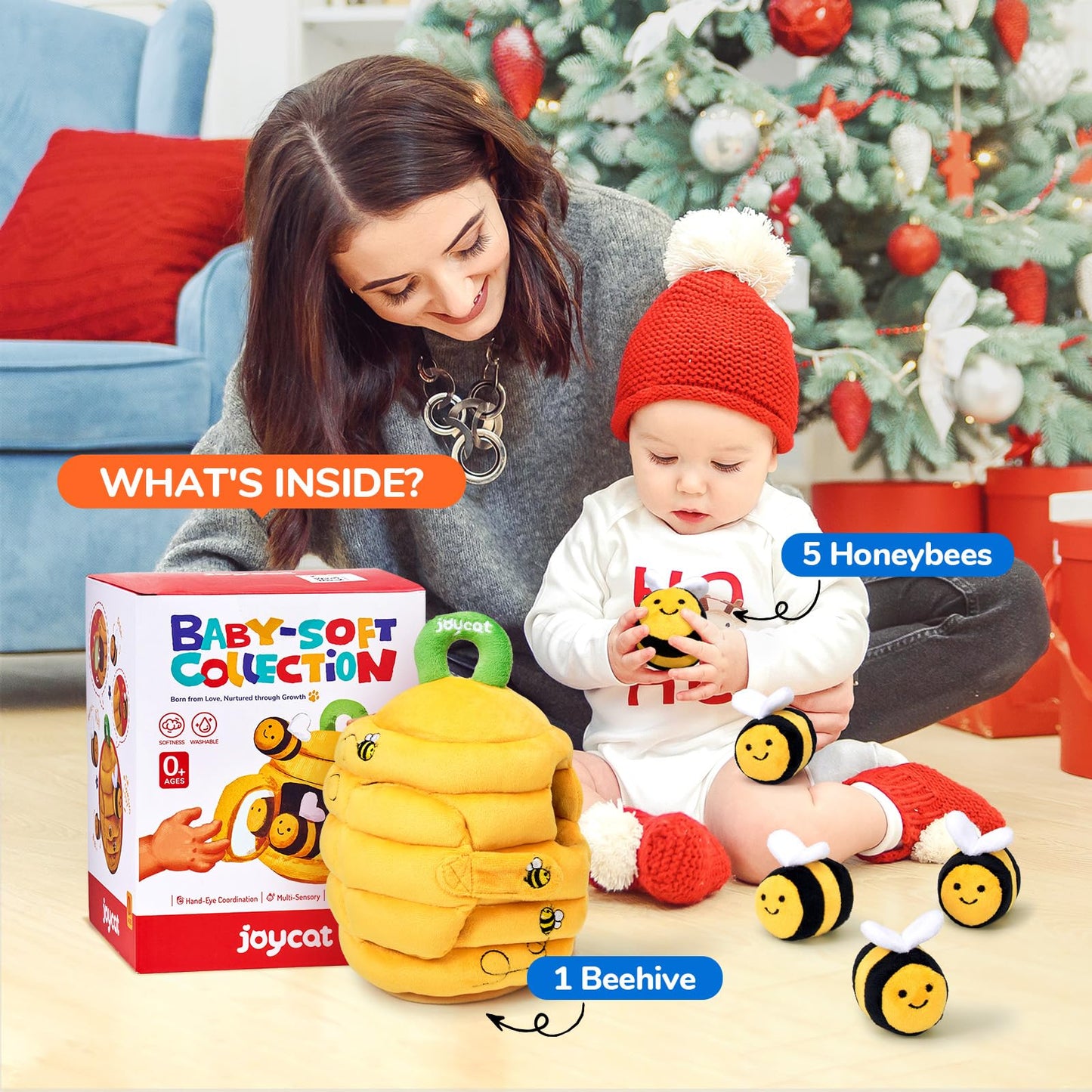 JoyCat Baby Toys 6-12 Months Farm Baby Books Toys 0-6 Months, Touch and Feel Tummy Time Crinkle Cloth Book for Infant 0-3-6-12-18 Months, Travel Toy Baby Shower Newborn Gifts for Boys Girls