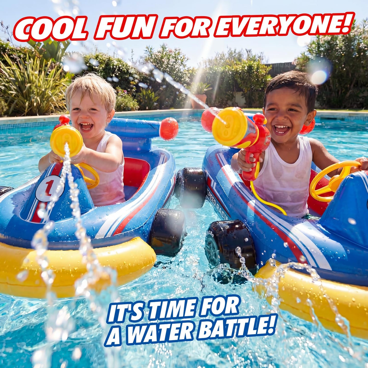 Lehoo Castle Kids Pool Floats with Water Gun, Pool Toys for Kids Ages 3-8, Inflatable Ride-on Toddler Pool Float Outdoor Summer Beach Water Toys for Boys and Girls