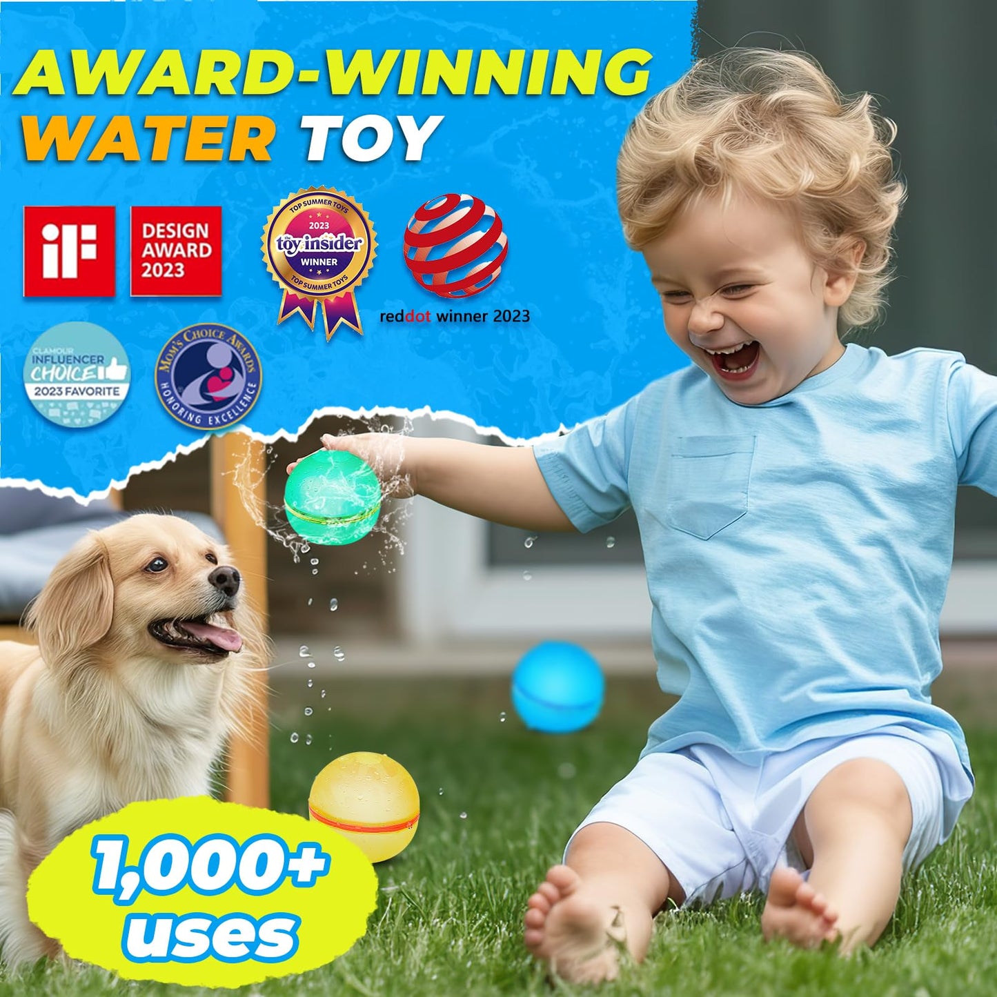 Tizikcon 16PCS Reusable Water Balloons, Refillable Silicone Bath Pool Beach Toys for Kids, Quick Fill Self-Sealing Splash Balls for Outdoor Water Fun Summer Family Games