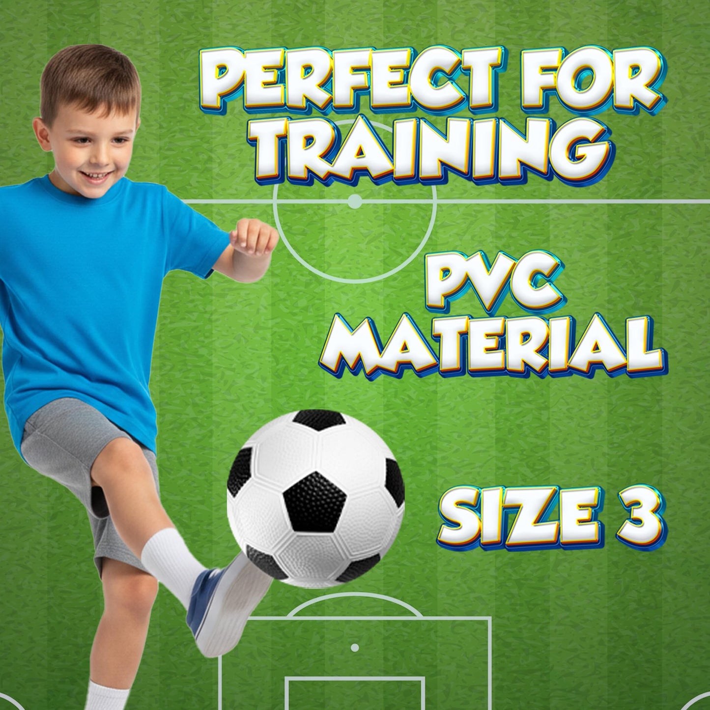 Size 3 Soccer Balls for Toddlers & Kids (4 Pack) - PVC Youth Soccer Balls - Small Beginner Sports & Practice Playground Balls for Backyard, Recess, School, Indoor or Outdoor with Pump