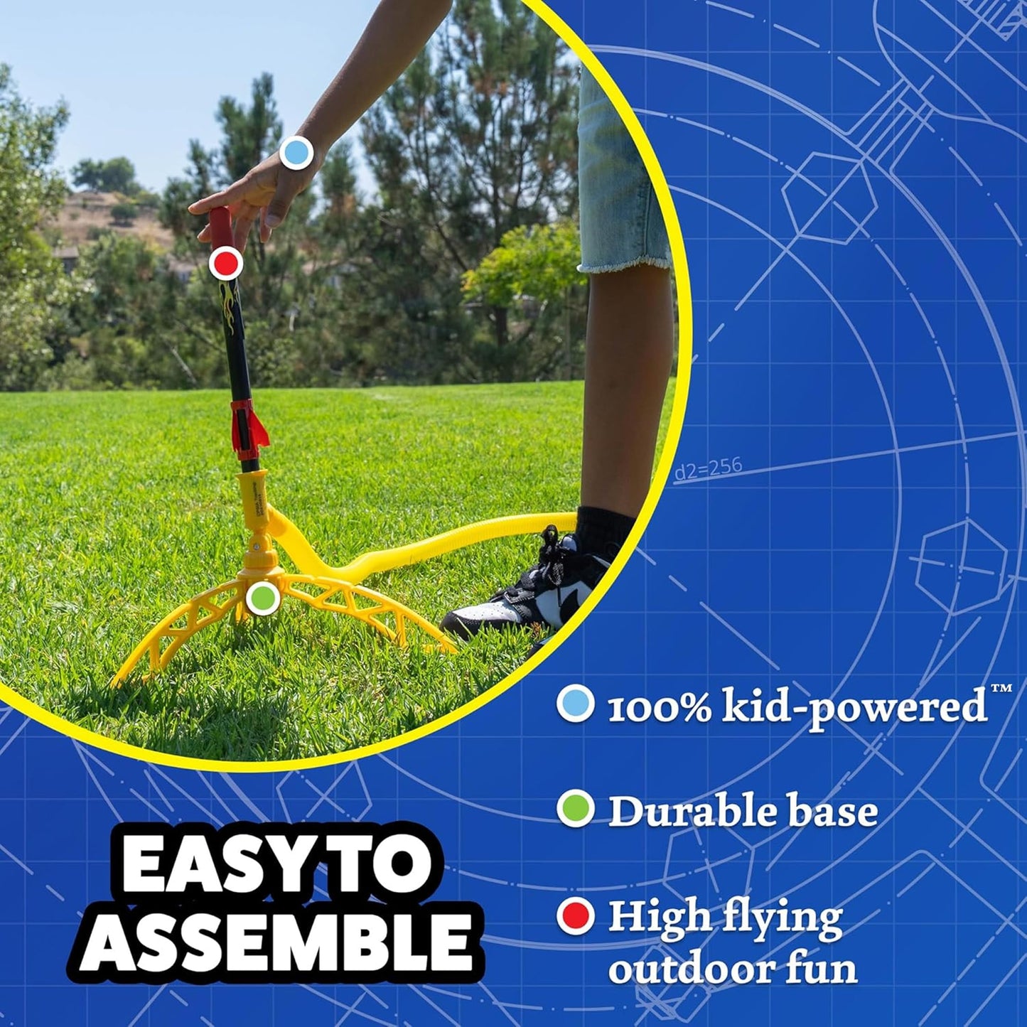 Stomp Rocket X-Treme Rocket Launcher for Kids & Rocket Refill Outdoor Toys Bundle