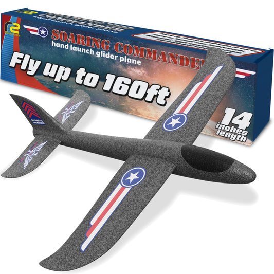 Foam Airplane Toy for Kids – Easy to Throw Glider Plane - Gifts for Boys or Girls & Birthday Gift Ideas - Soft & Safe Outdoor Toy - Summer Gifting Ideas Present Ages 3 4 5 6 7 8 9 10 11 12 +