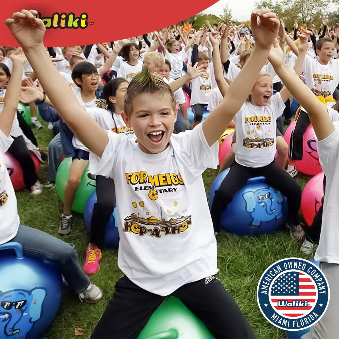 WALIKI Hopper Ball for Kids 7-9 | Hippity Hop | Jumping Hopping Ball | Bouncy Ball with Handles | 20”