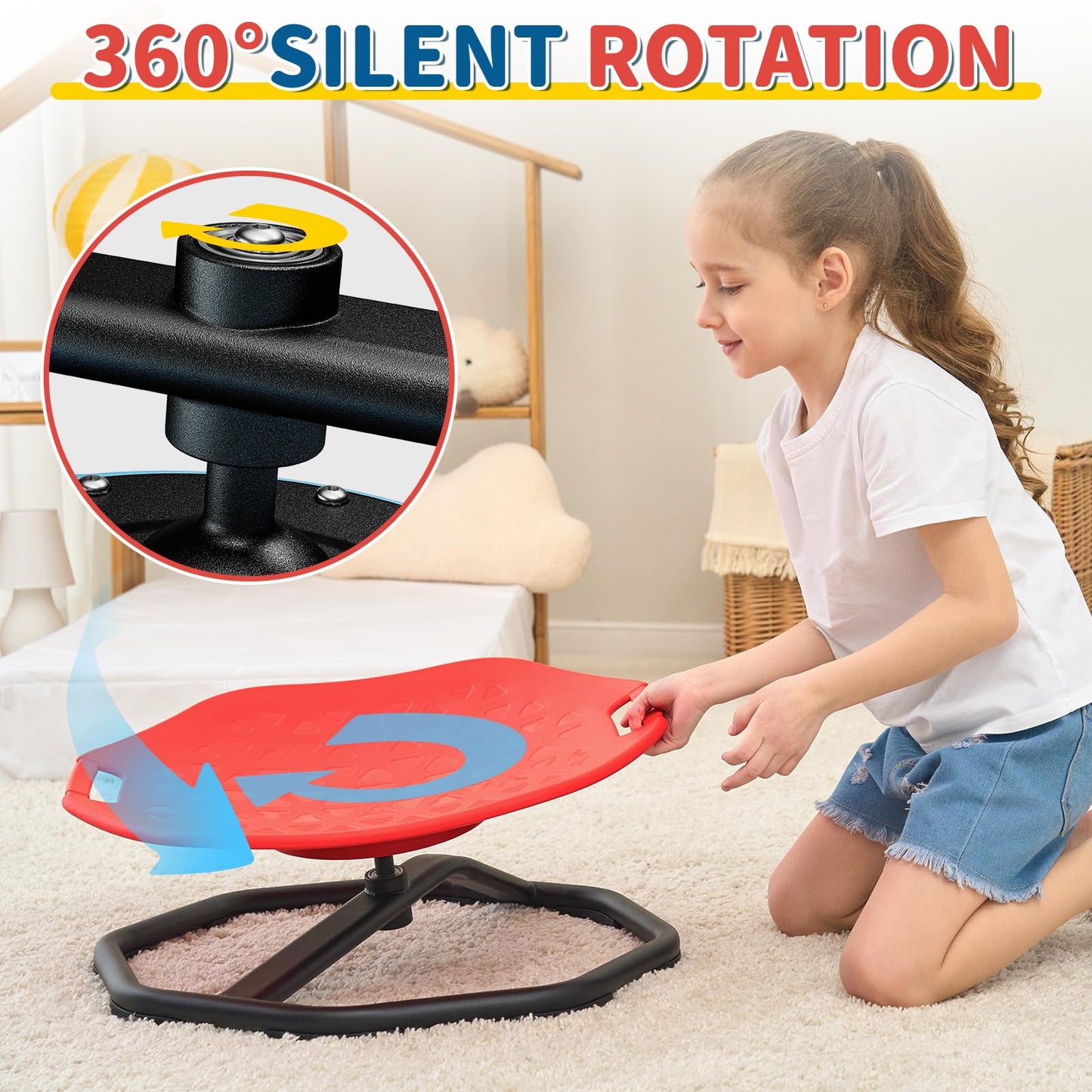 KidBloom Spinning Chair for Autistic Kids, Upgrade Handle Sensory Toys for Kids with Autism, ADHD Sensory Chair, Autism Sensory Products