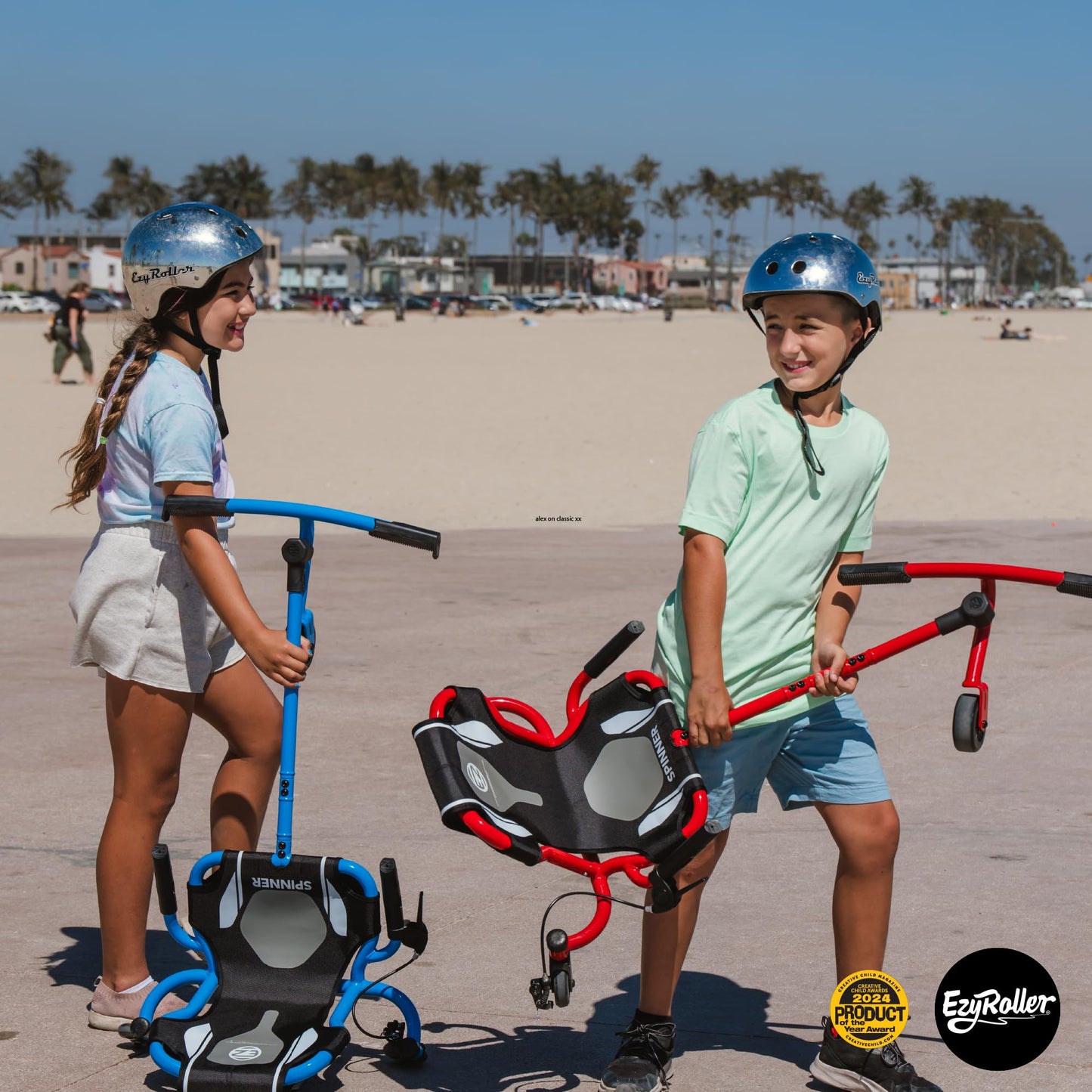EzyRoller Spinner X Ride On Toy for Kids, Ages 4-12, Up to 154 lbs - Blue