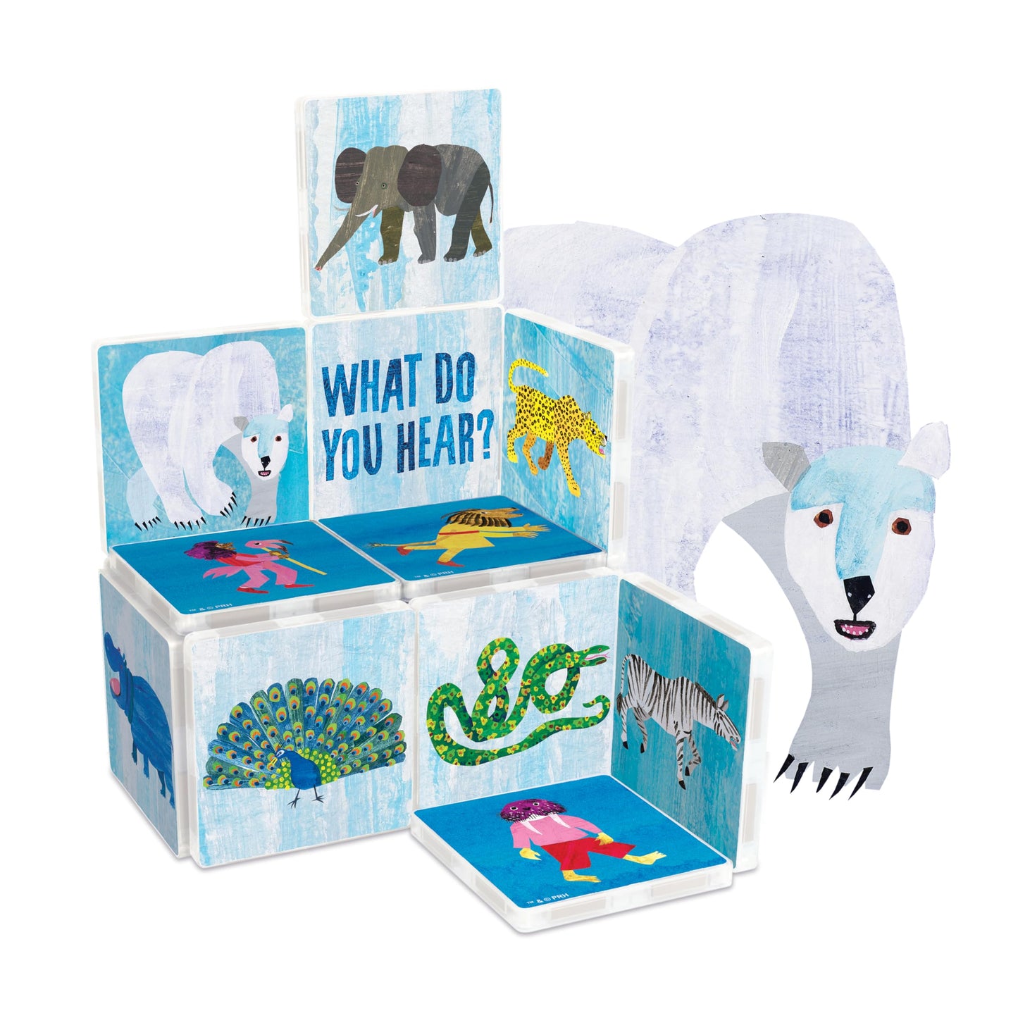 CreateOn Eric Carle Polar Bear with Head to Toe Bonus Set Magnetic Tiles, Building Set for Kids, Magnetic Building Toys for Kids, STEM Toys for Boys and Girls Ages 3+, 24 Piece