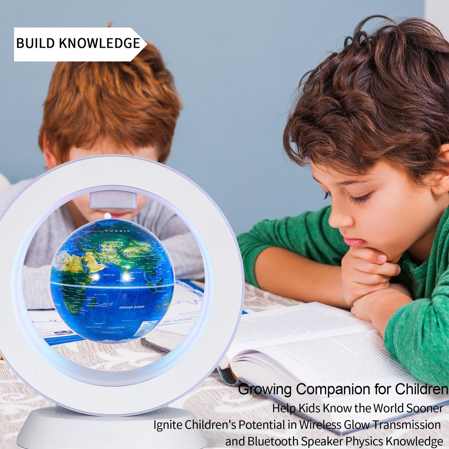 Magnetic Levitation Bluetooth Speaker Constellation Lamp Spinning Floating World Globe For Kids Learning Or Men Boss Office Desk Accessories Decor,Cool Tech Gadgets Unique Desk Toy Gift For Teens