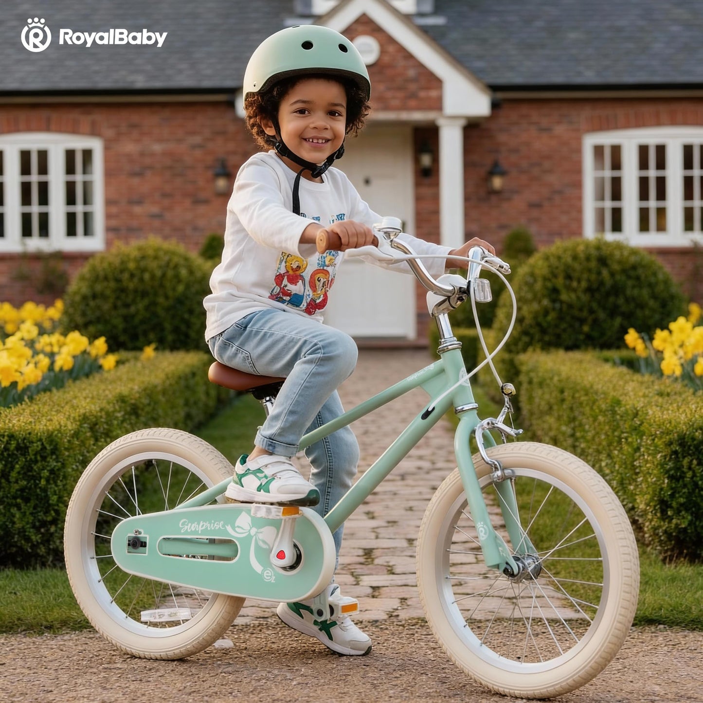 RoyalBaby EZ Kids Bike,16 Inch Convertible Balance to Pedal Bike for Boys & Girls,Beginner Bicycle for Ages 4-7 Years,Green