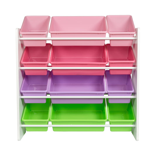 HoneyCanDo Kids Toy Storage Organizer With Bins, Pastel
