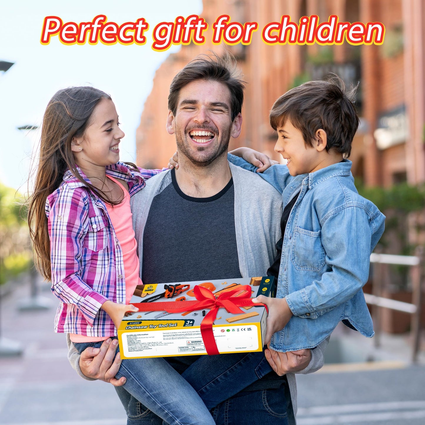 Skirtoy Toy Chainsaw for Kids, Family Day Games Pretend Play Series Kids Tool Set, Outdoor Electronic Chainsaw Toy Tool Set, STEM Preschool Toddler Tool Set, Thanksgiving
