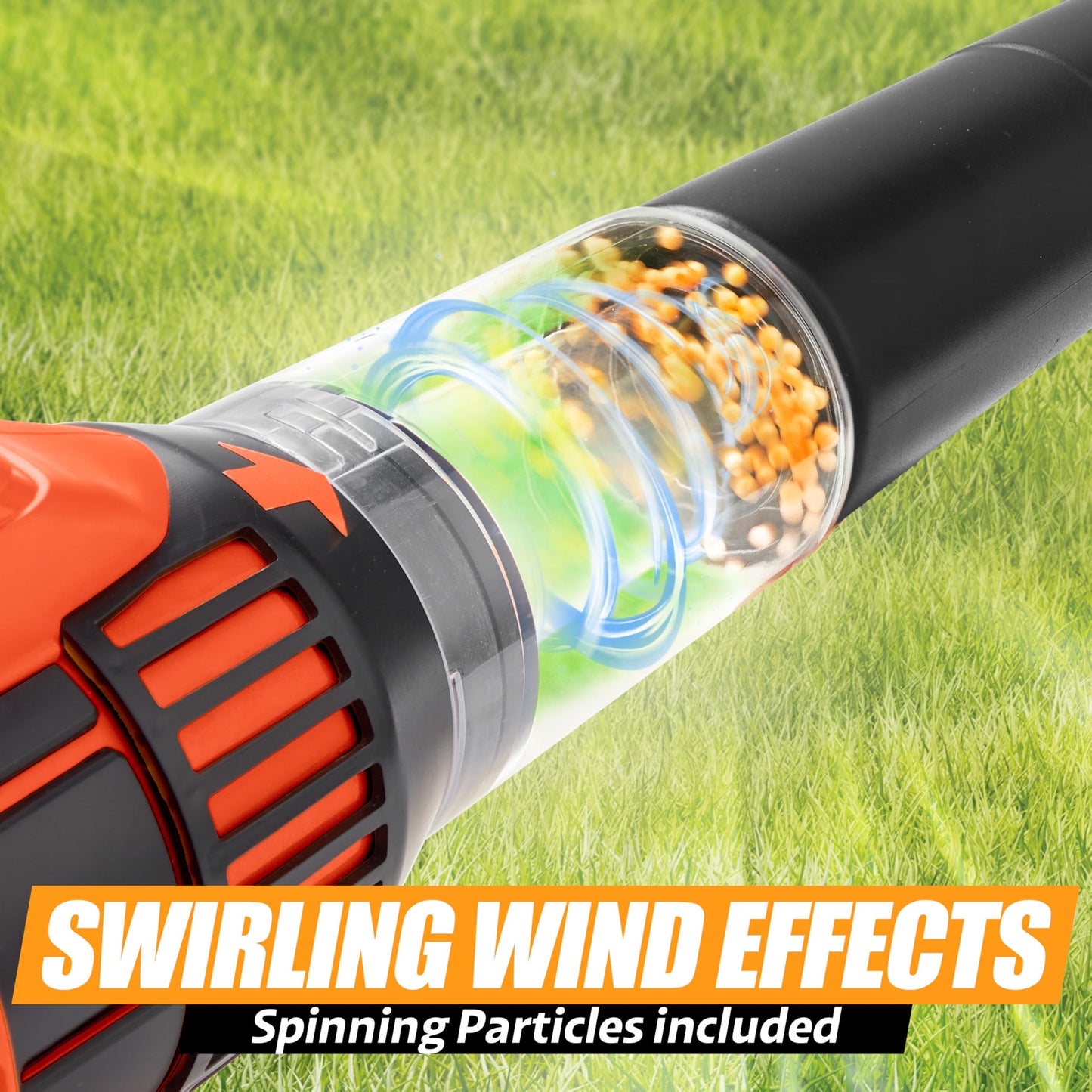 JOVA lalalark Mighty Force Kids Leaf Blower, Kids Gardening Set with Realistic Sounds, Lights and Wind, Outdoor Toys for Toddlers 3-5, Role Play Toys, Toddler Birthday Gift