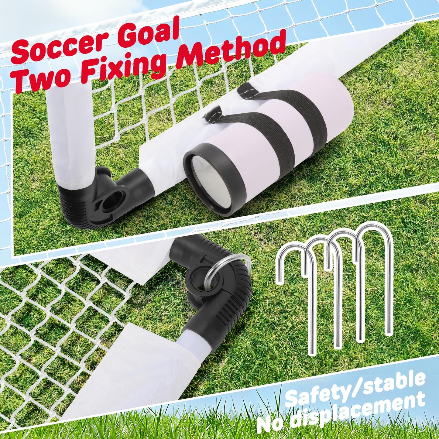 KETIEE Kids Soccer Goals for Backyard: 35" x 23" Mini Foldable Football Goals Set, Portable Kids Soccer Goal with Carry Bag & Soccer Ball for Garden Outdoor Indoor, Soccer Toy for Boys Girls Ages 3+