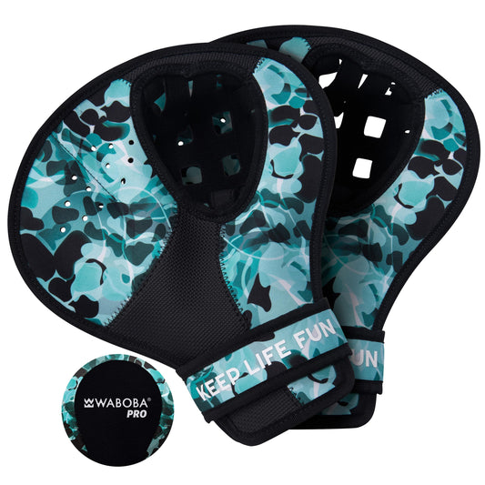 Waboba Catch Water Gloves Pro Water Bouncing Ball Set - for Beach Games & Swimming Pool Toys – 2 Baseball Style Mitts for Catching Water Balls – One Size Ambidextrous Design, Black