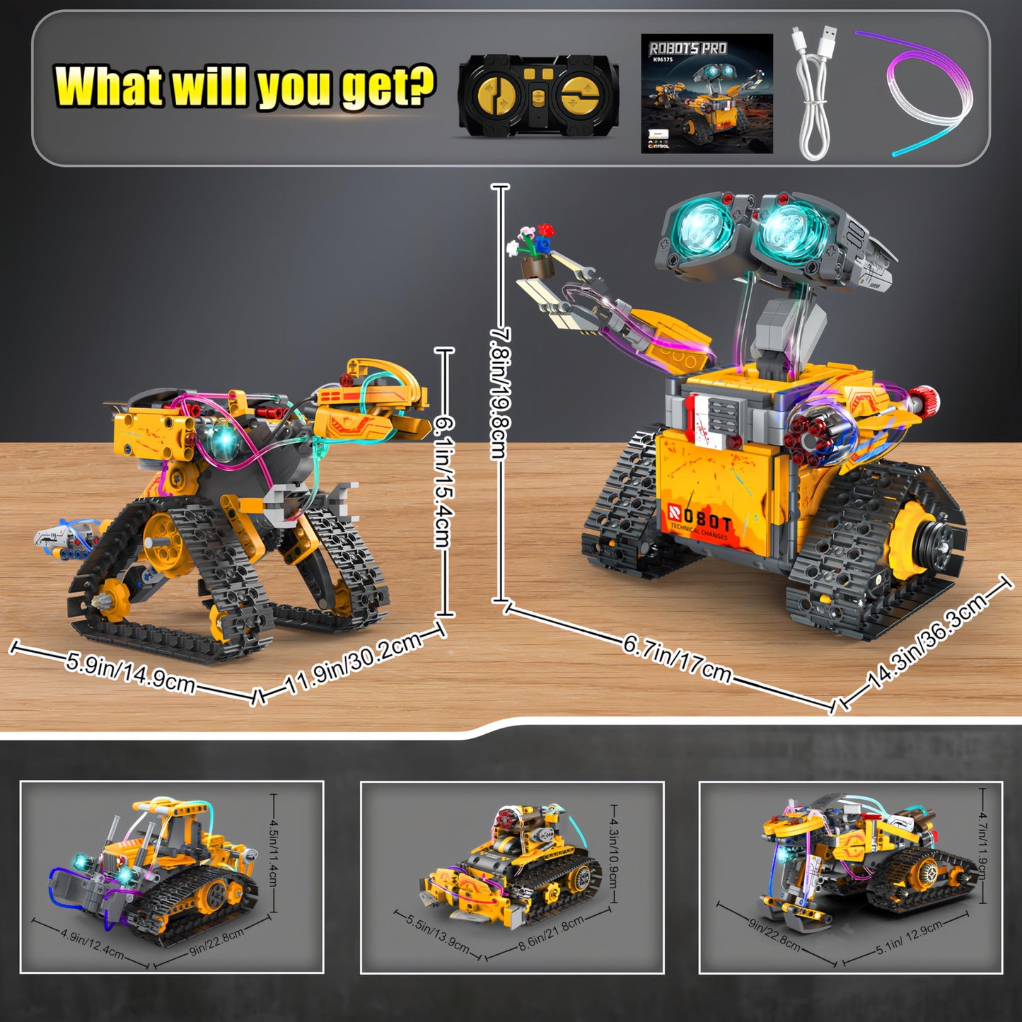 Yerloa 673PCS Robot Toys 5 in 1 Robotics Building Set for Kids Age 8-12, App & Remote Control STEM Toys with LED Lights, Science Kit Birthday Gift for Boys Girls 6 7 8 9 10 11 12 13 14 Year Old