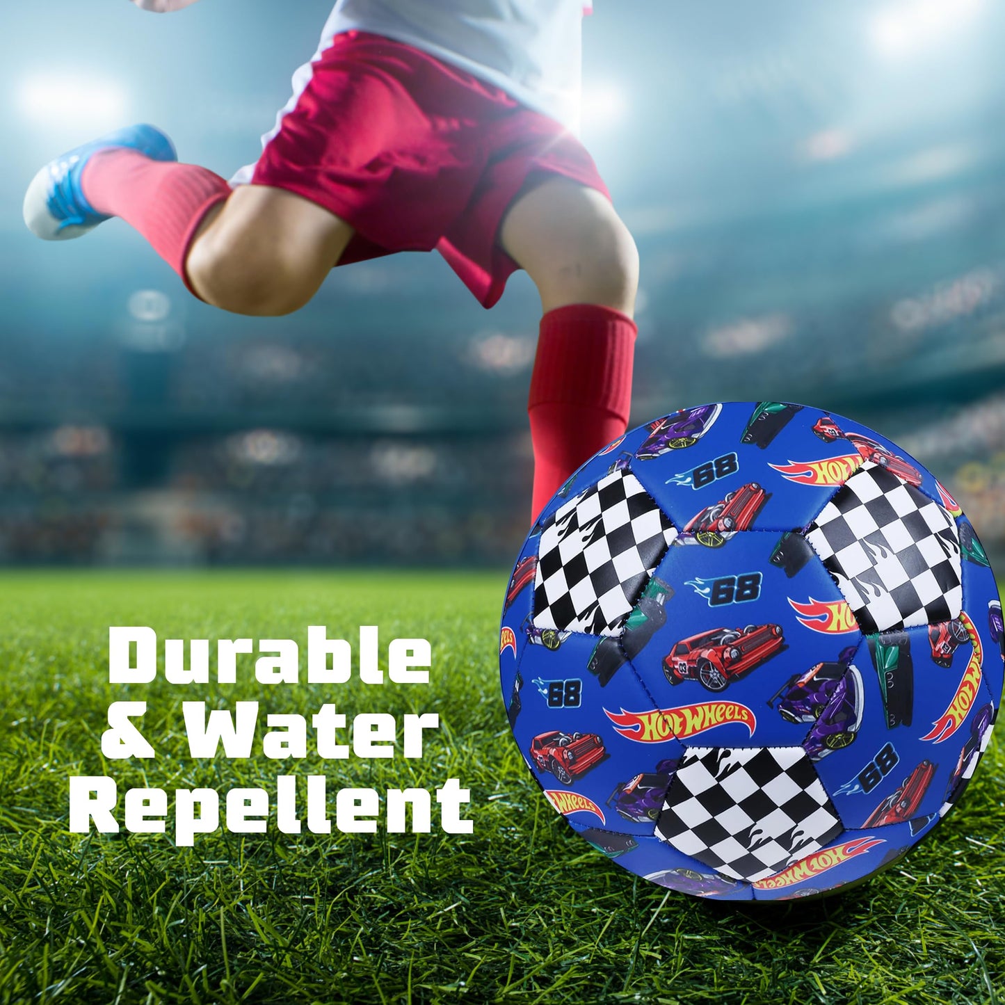 Capelli Sport Hot Wheels Size 5 Soccer Ball, Finish Line Youth Kids Futbol, Black,
