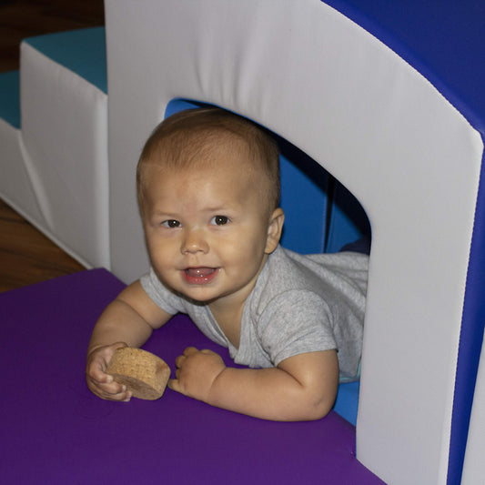 Factory Direct Partners 12825-CTPU SoftScape Playtime Grow-n-Learn Tunnel Climber Plus Pads for Toddlers and Kids (3-Piece) - Contemporary/Purple, 12825-CTPU