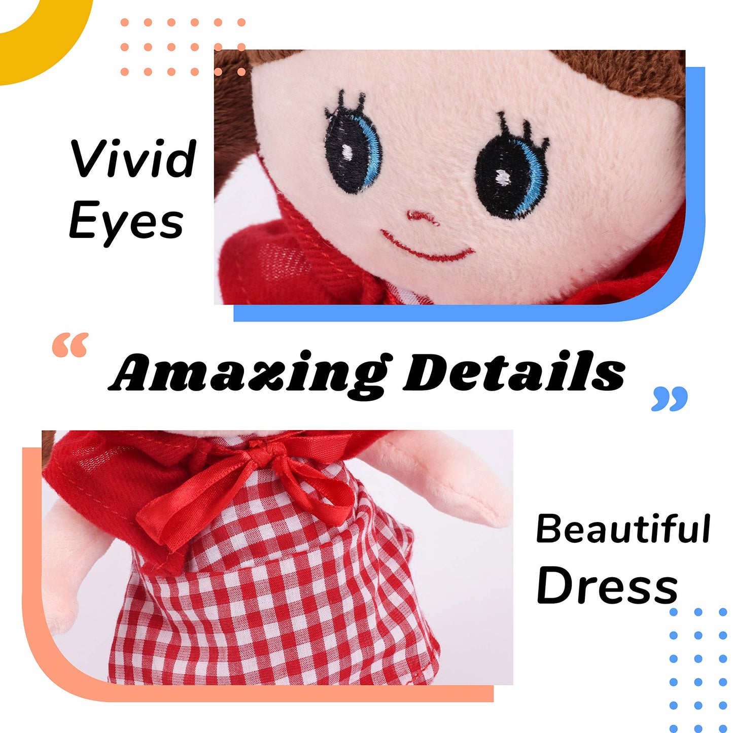 Hopearl Talking Singing Doll Repeats What You Say Girl Walking Electric Interactive Animated Toy Speaking Plush Buddy Gifts for Toddlers, Red, 8''