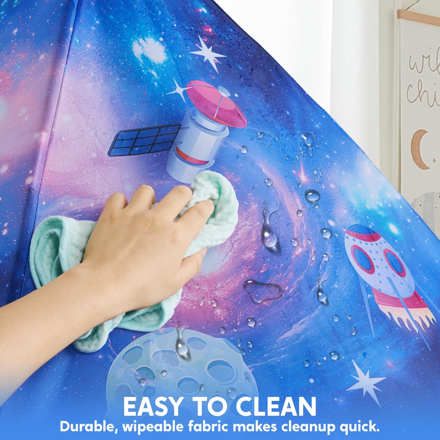 JOYIN Rocket Ship Play Tent for Kids – Glow-in-the-Dark Space Tent with Starry, Astronaut Spaceship Foldable Playhouse for Boys & Girls, Indoor Outdoor Kids Pop-up Play House, Toddler Birthday Toy