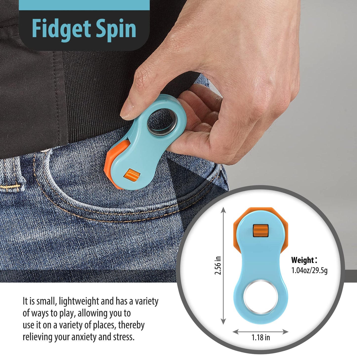 Yolscue Fidget Toy,Fidget Spinners Toy for Adults and Kids,Gifts Suitable for Children with Autism and ADHD,Quiet Office Desk Toy,Excellent for Relieving Stress and Anxiety Toys(Blue)