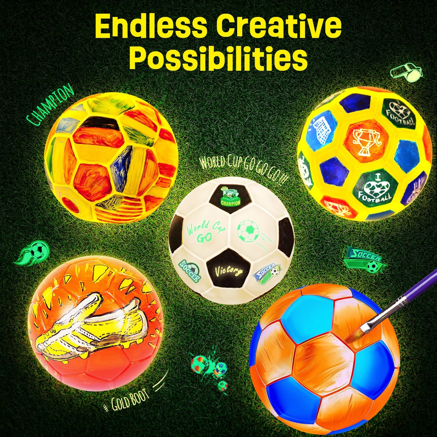 Paint Your Own Soccer Ball Lamp Kit, World Cup Soccer Gifts 3D Night Light, Art Supplies Creativity Arts and Crafts for Kids Ages 8-12, Birthday Gifts for Kids Boys Girls Ages 3 4 5 6 7 8 9 10 11 12+