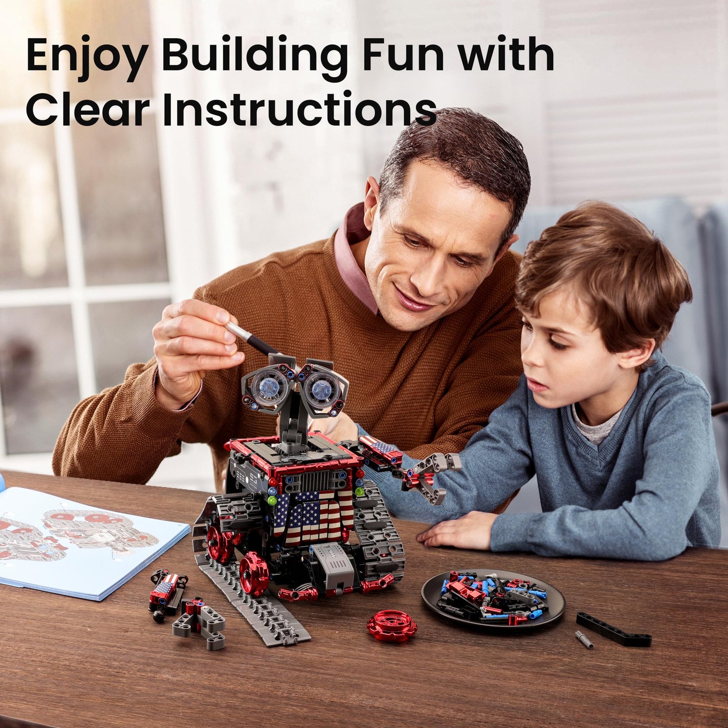 Sillbird Robot Building Kit with Remote Control Gifts for Kids Boys Ages 8-12, STEM Coding Robotic Technic Tracked Racer Car Toys for Birthday - Build 4in1 Model with 631 Pieces