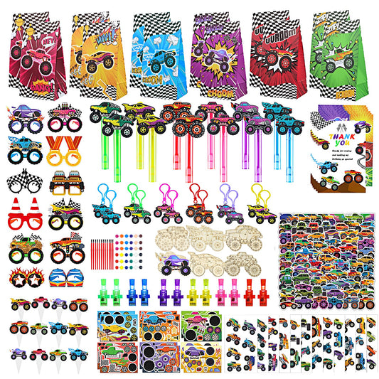 TUWUNA Monster Truck Party Favors for Kids Birthday Decorations Supplies Truck Party Goodie Bags Stuffer Pinata Filler Gifts