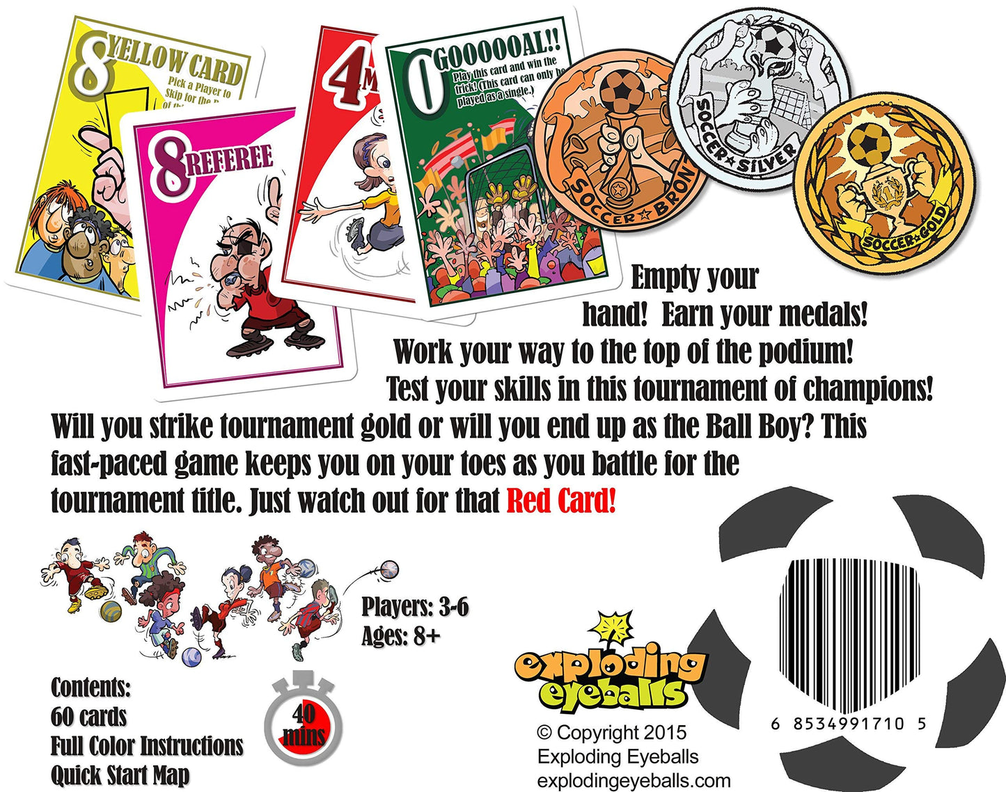 Exploding Eyeballs Dream Team Soccer Card Game | Family Friendly Game for Kids & Adults