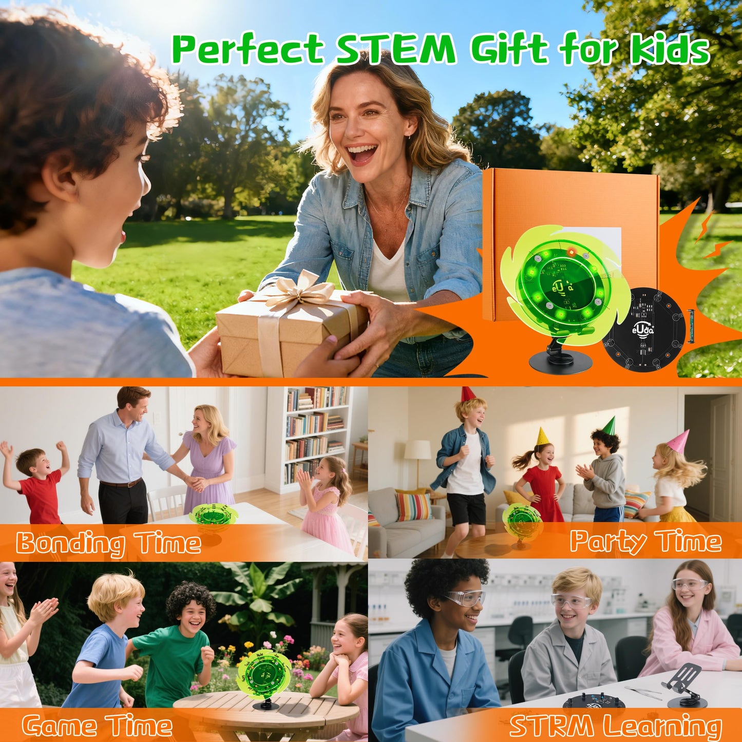 eUda+ STEM Fortune Wheel for 8-12 13-17 Stem Toys for Ages 8-13 Stem Games for Kids Ages 9-14 Electronics Exploration Kits for Kids 8-12 Interactive Lucky Wheel (Assembly Version, RPC)