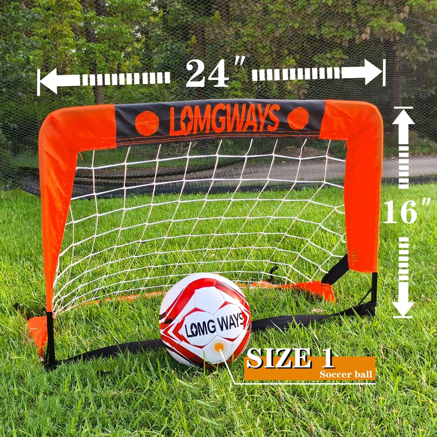 Soccer Goal for Backyard,Mini Soccer Goal with Size 1 Soccer Ball,Pump,Ground Stakes,Carrying Bag, Perfect for Backyard,Court,Field,Easy Setup,Great for All Levels