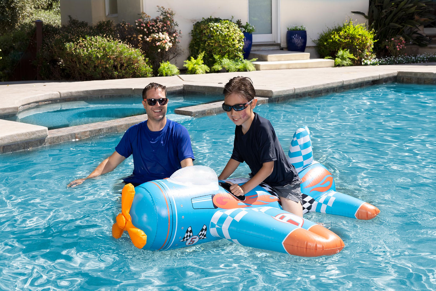 Poolmaster Inflatable Swimming Pool Float Aviator Airplane Pool Rider Toy for Kids
