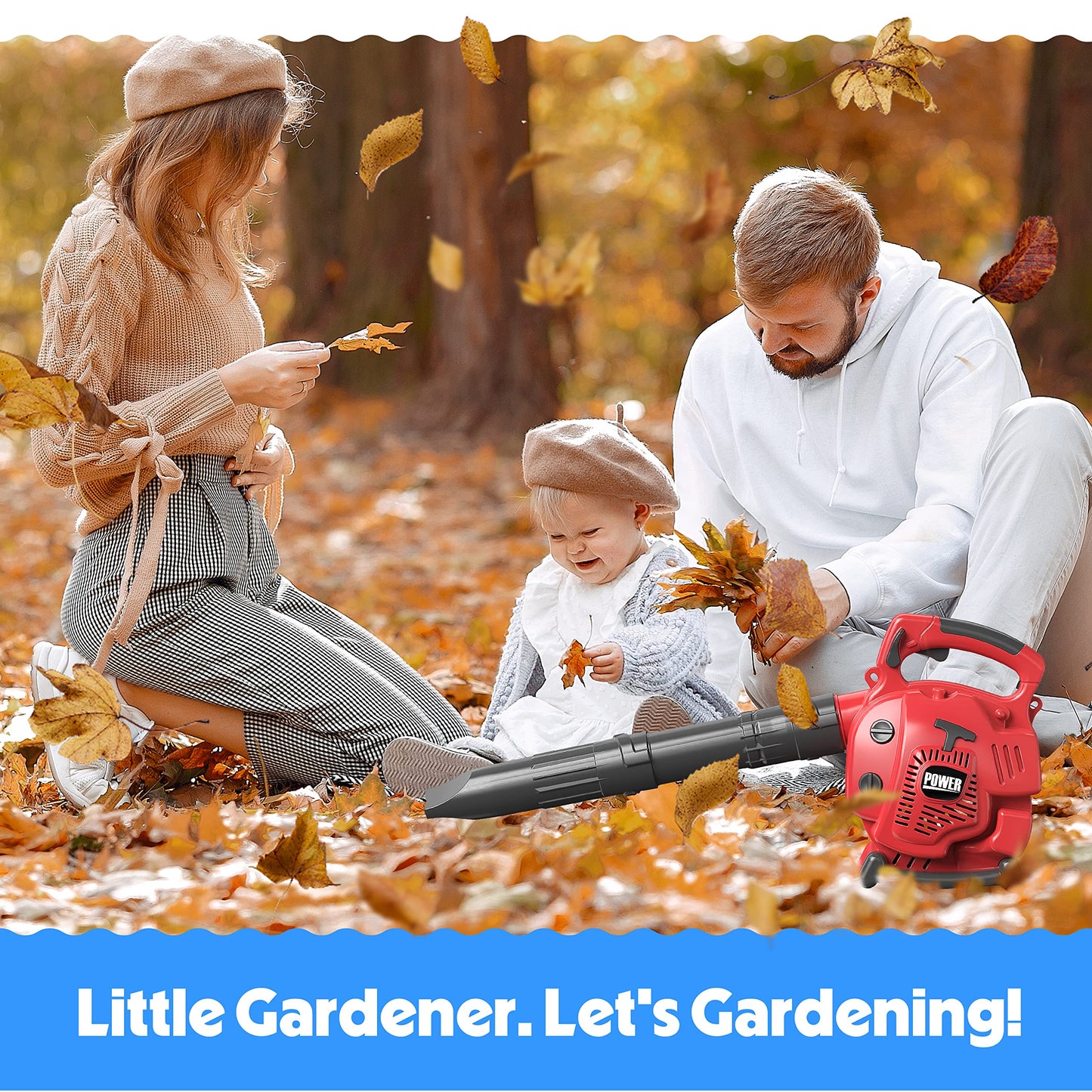 Toy Choi's Kids Leaf Blower - Toy Leaf Blower that Really Works with Tool Set, Pretend Play Series Construction Outdoor Preschool Gardening Kit for Boys & Girls Age 3-5 4-7