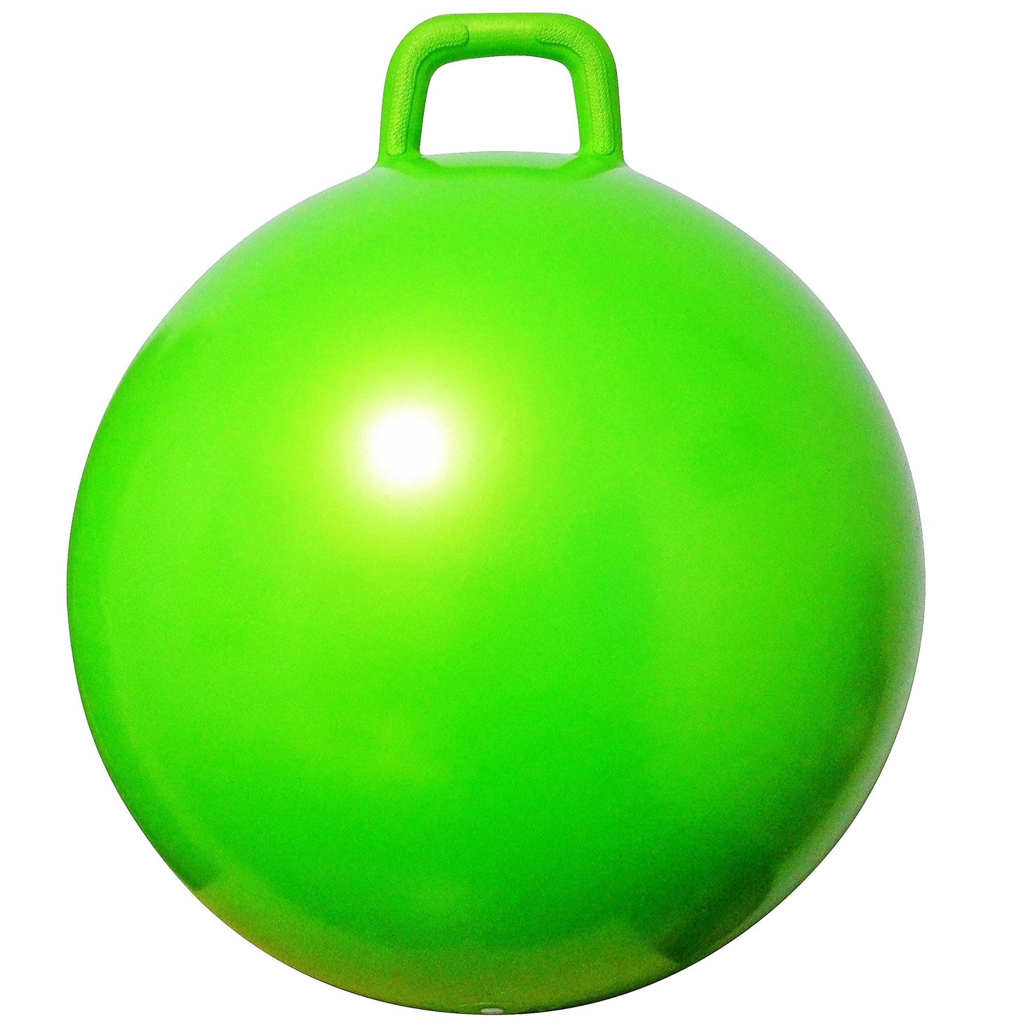 AppleRound Hippity Hoppity Jumping Ball with Pump, Bouncy Ball with Handle, 20in/50cm Diameter for Age 7-10, Kangaroo Bouncer, Space Hopper Hopball with Handle for Children, Plain Color (Green)