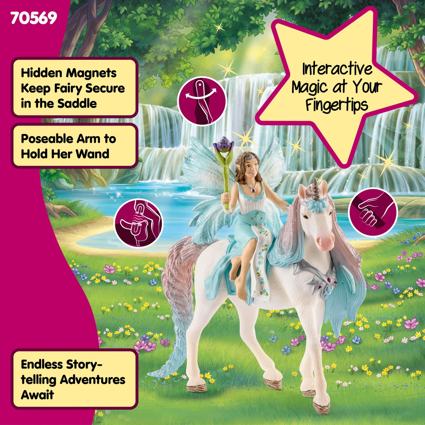Schleich bayala Fairy Princess Eyela with Sparkly Unicorn Toy from The Princess and the Unicorn Movie for Kids Ages 5-12