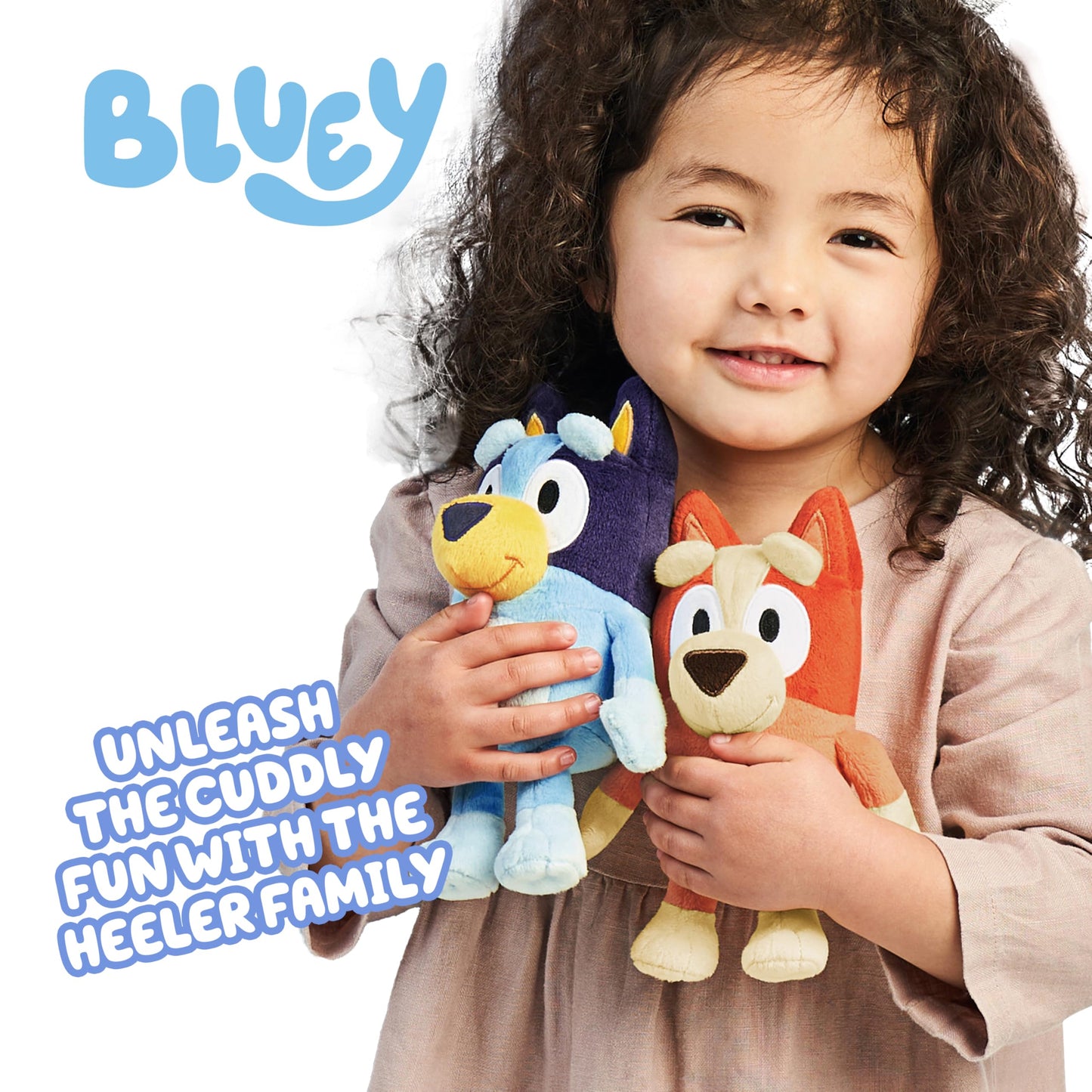 Bluey Heeler Family Stuffed Animal Set of 4, 7-8”, Soft, Bingo, Bandit, and Chilli Plush Figure Toys, Cuddly Plush Toys for Kids Ages 3+