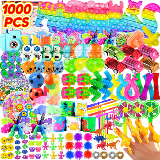 1000pcs Party Favors for Kids, Fidget Toys Pack, Birthday Gifts, Classroom Prize Boxes, Treasure Box, Goodie Bag Stuffers,Carnival Prizes, Easter Eggs Fillers