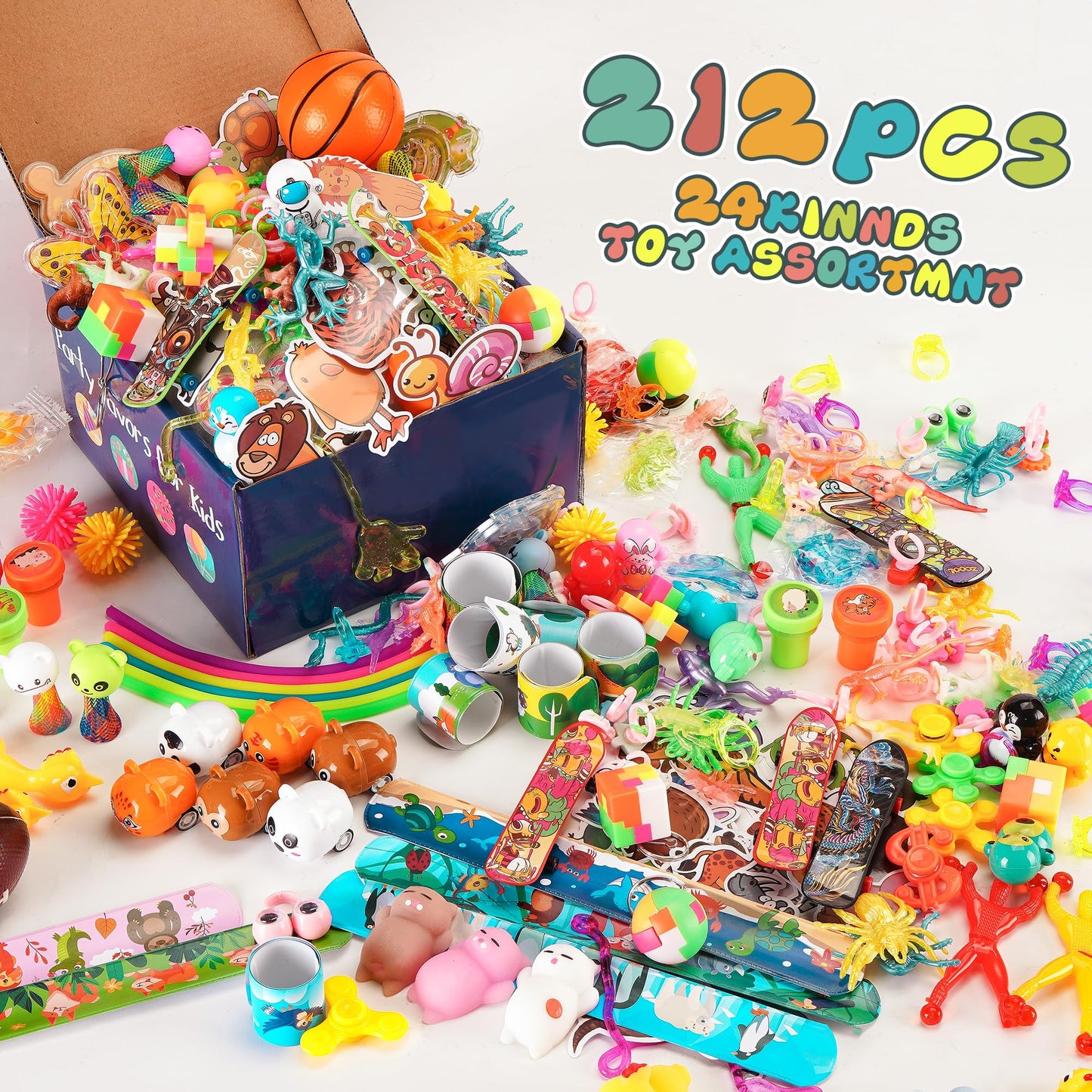 Party Favors for Kids 8-12, Goodie Bags Stuffers, Treasure Chest Prize Box Toys for Classroom Rewards, Birthday Pinata Fillers Christmas Stocking Stuffers Small Bulk Toys for Students School 4-8 3-5