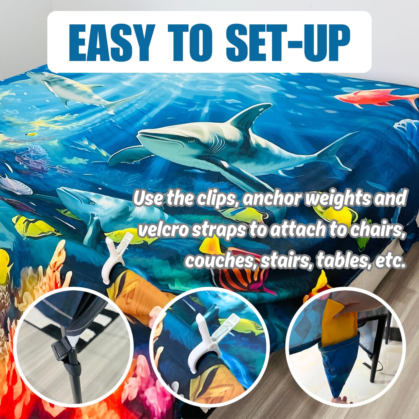 Magic Fort Building Kit for Kids - Large Lightweight Blanket Fort Making Kit Clips with CPC Certification - Portable Playhouse Play Tent Fort - Indoor/Outdoor Girls/Boys Toys Ages 4-5 6 7 8-12