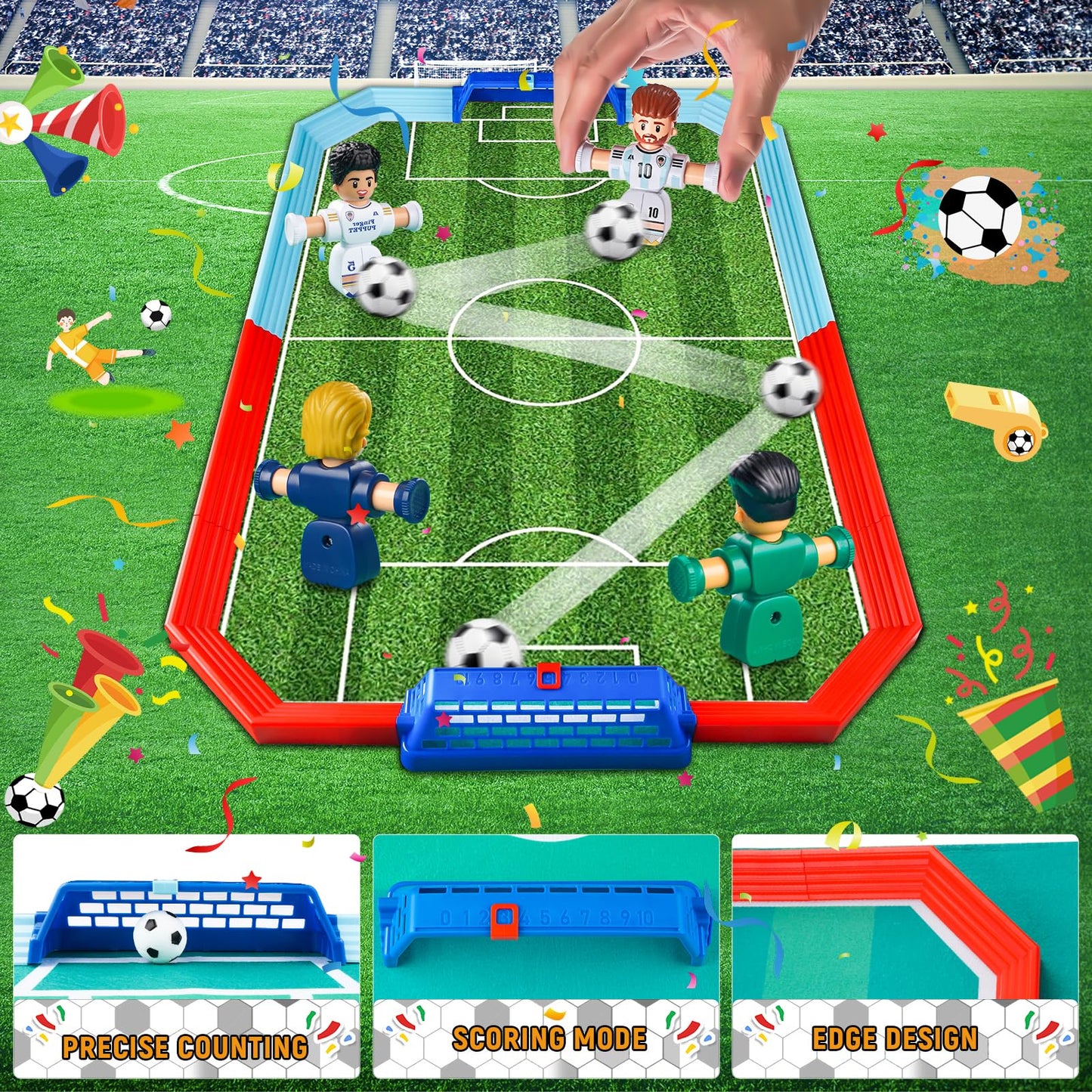 Soccer Board Game for Kids, Mini Foosball Table Toys with Figures- Interactive for 6 7 8-12 Year Old Boys Kids, Perfect Football Gifts for Indoor Home Party Playroom Family Travel
