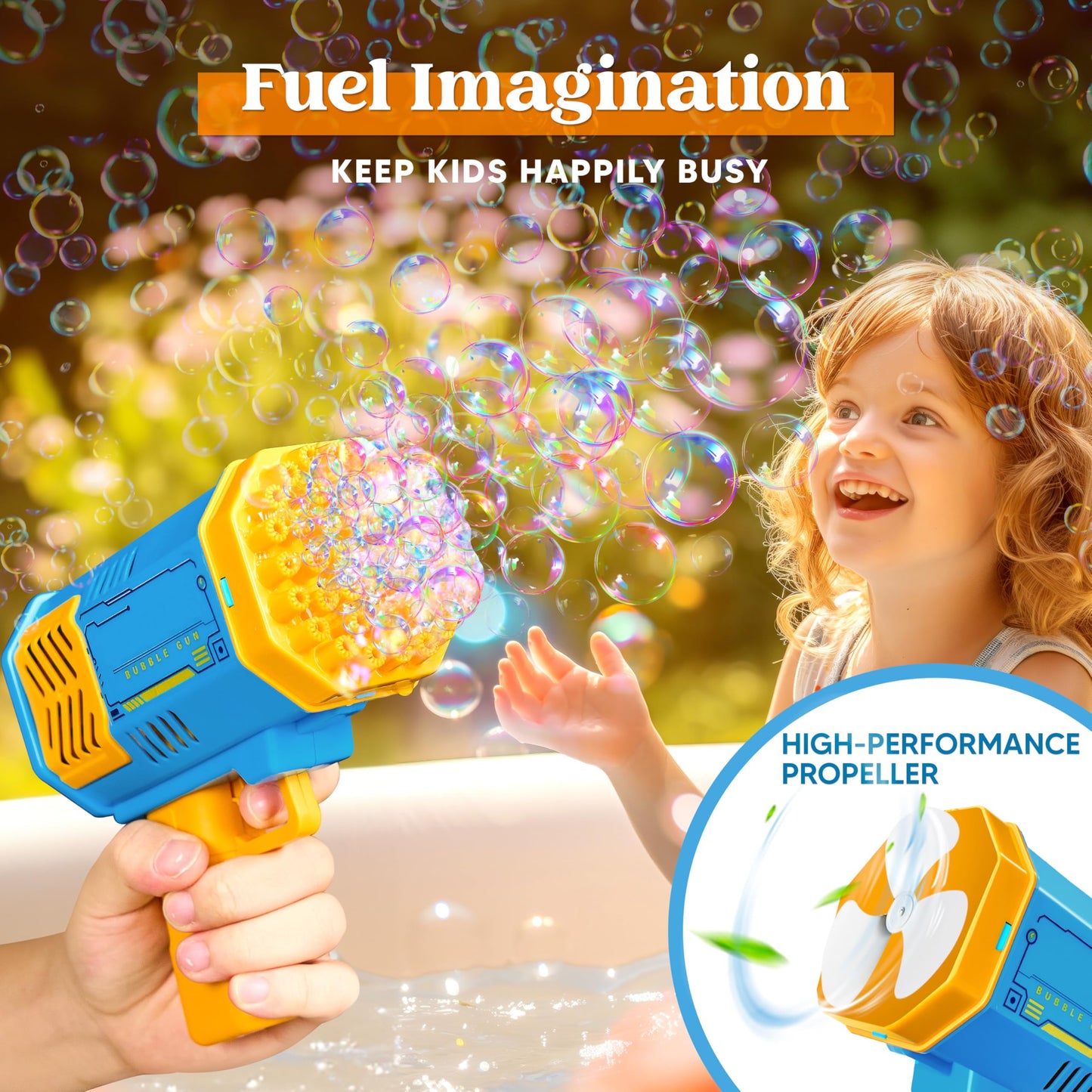 Sloosh 2 PCS Bubble Machine, Bazooka Rocket Shape Bubble Gun Toy for Kids Ages 4-8, Gifts, Adults, Party Favors, Summer, Wedding, Easter