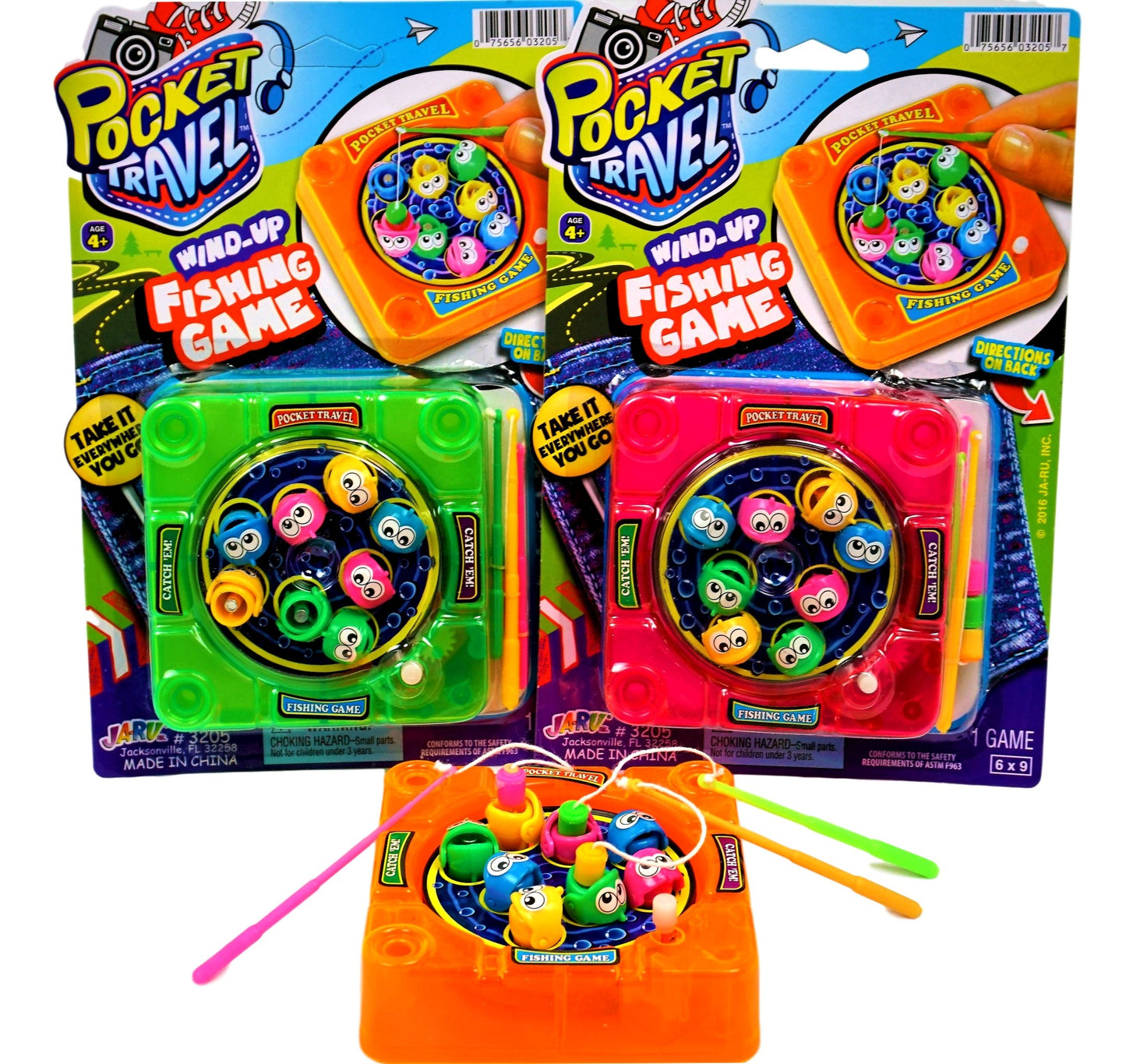 JA-RU Pocket Travel Magnetic Fishing Game (6 Toys) Classic Rotating Mini Family Board Games for Kids. Preschool Educational Games. Travel Car Games. Bulk Party Favors Birthday Gifts. 3205-6p