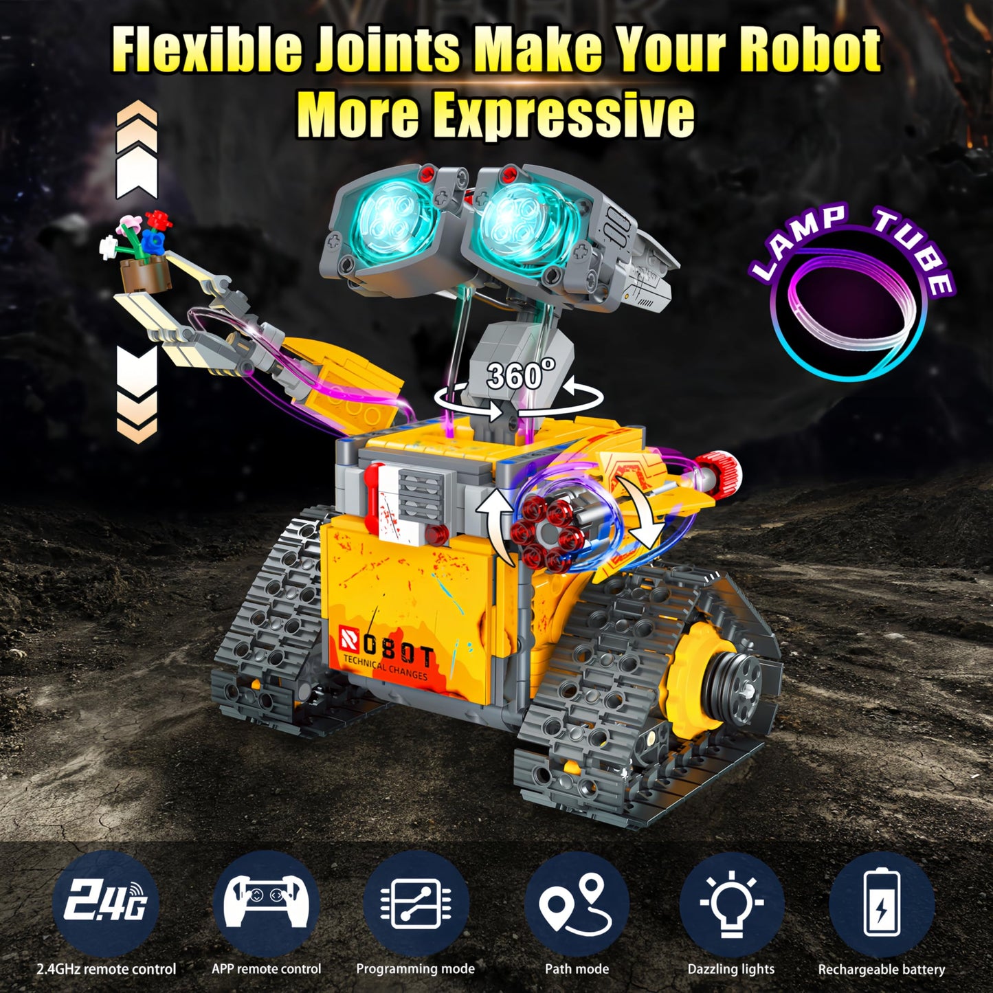 Yerloa 673PCS Robot Toys 5 in 1 Robotics Building Set for Kids Age 8-12, App & Remote Control STEM Toys with LED Lights, Science Kit Birthday Gift for Boys Girls 6 7 8 9 10 11 12 13 14 Year Old