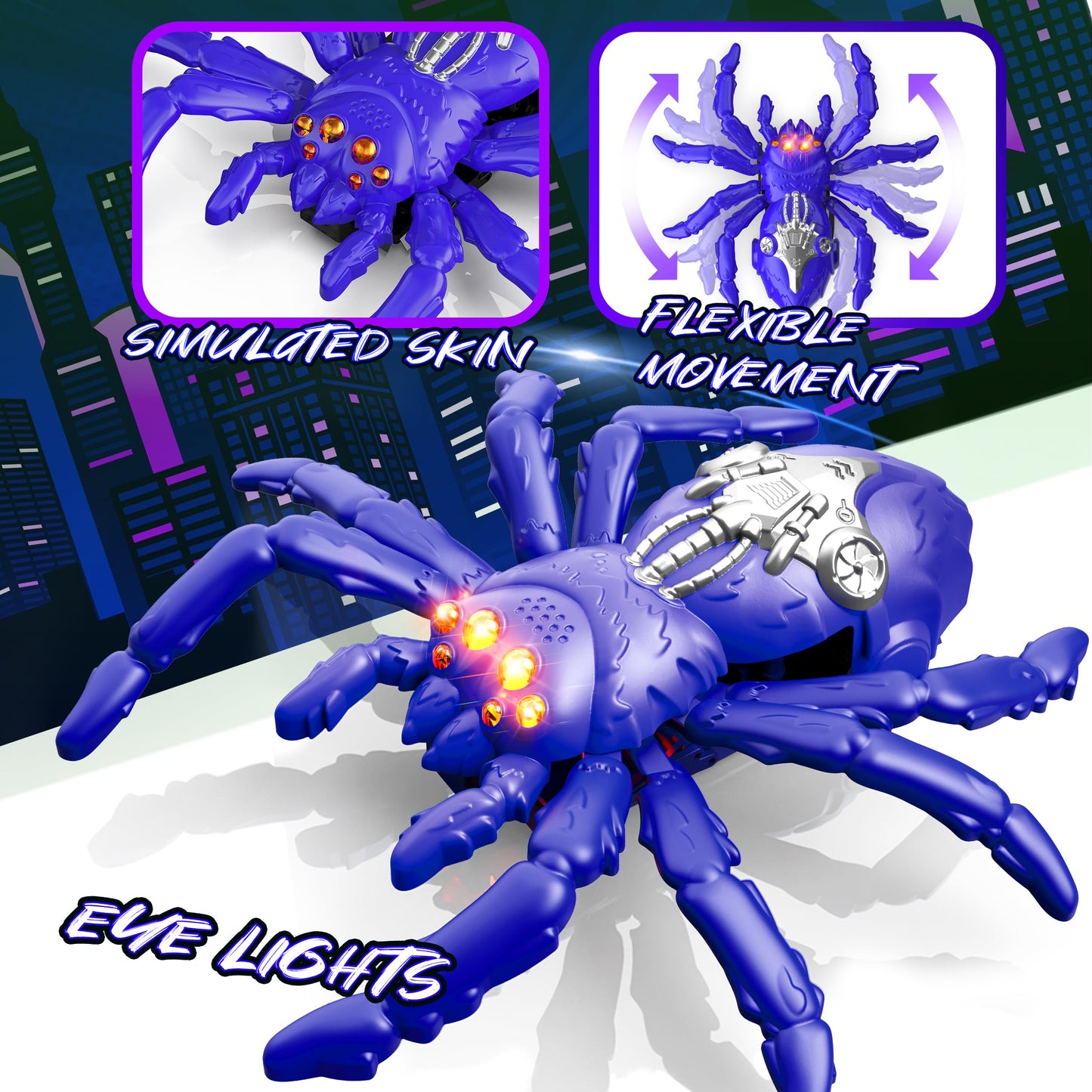 Wall Climbing Spider, Remote Control Robot Toys, Climbing Walls & Ceilings, 360°Rotating RC Stunt Crawler with LED Eyes, Realistic Reptile Bug Toy-Valentine's Day Birthday Gift for Kids Ages 3-12