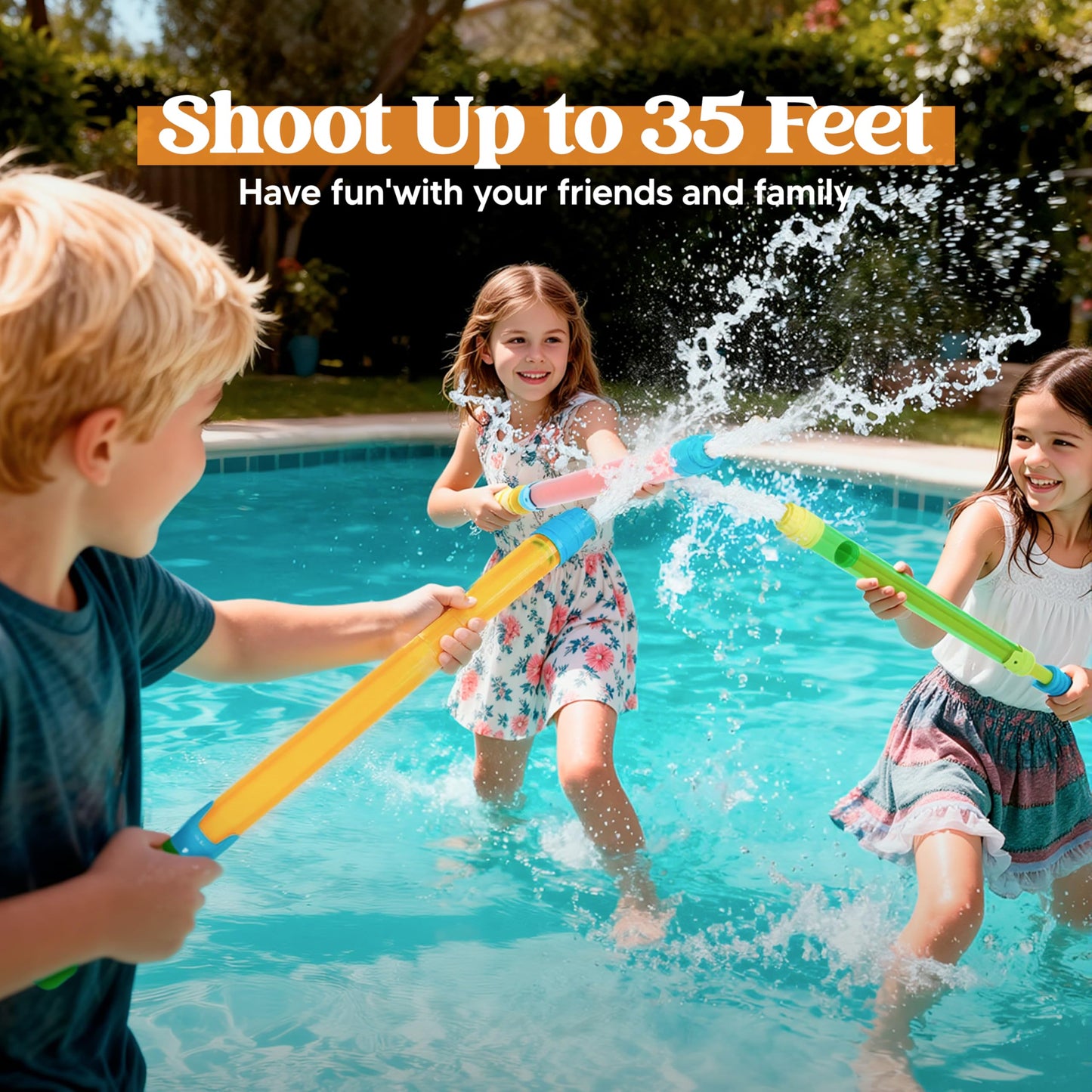 JOYIN 12 Pack Water Soaker Bulk, 16.5” Summer Blasters Squirt Guns for Kids Outdoor Swimming Pool, Backyard, Beach Game Water Fighting Play Toys