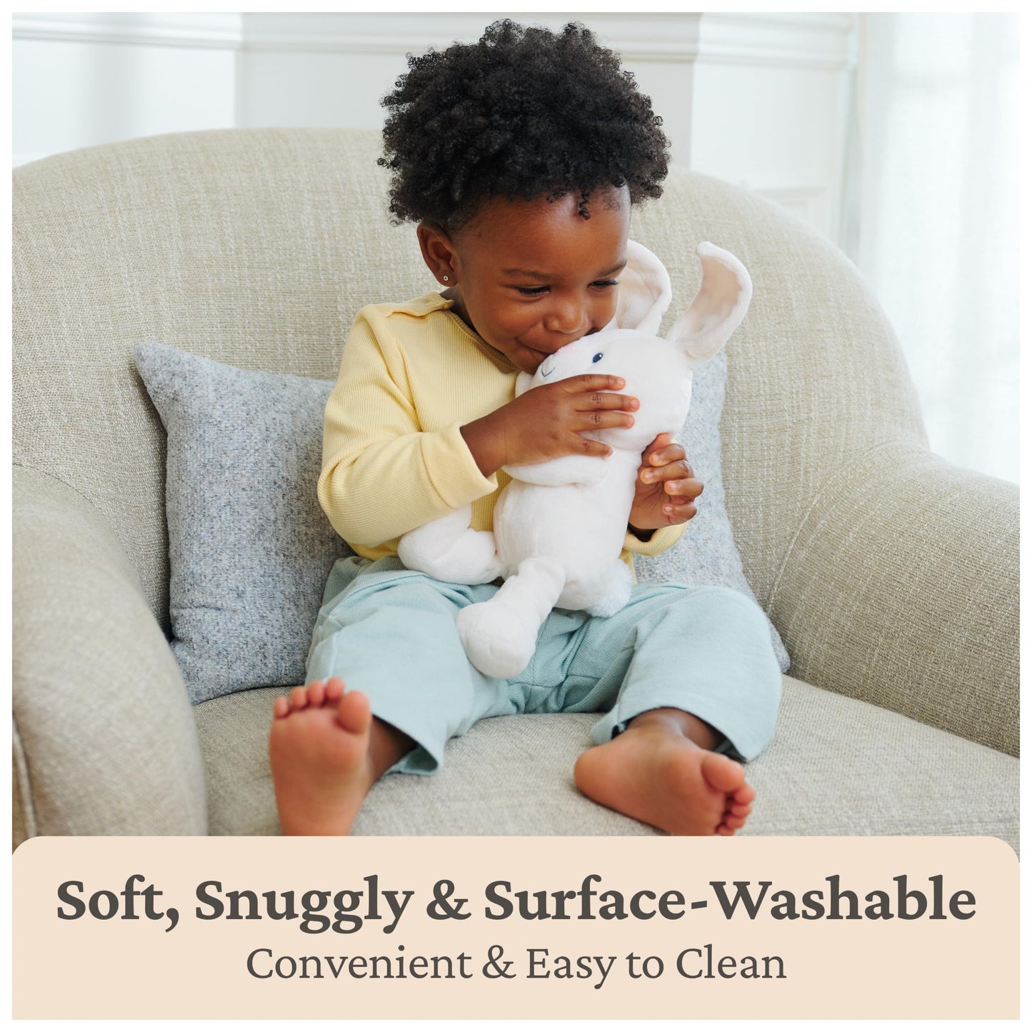 GUND Baby Peek-a-Boo Flora Bunny Plush, Bunny Rabbit Stuffed Animal, Baby Toy for Ages 0 and Up, Cream, 7" (Batteries Not Required)