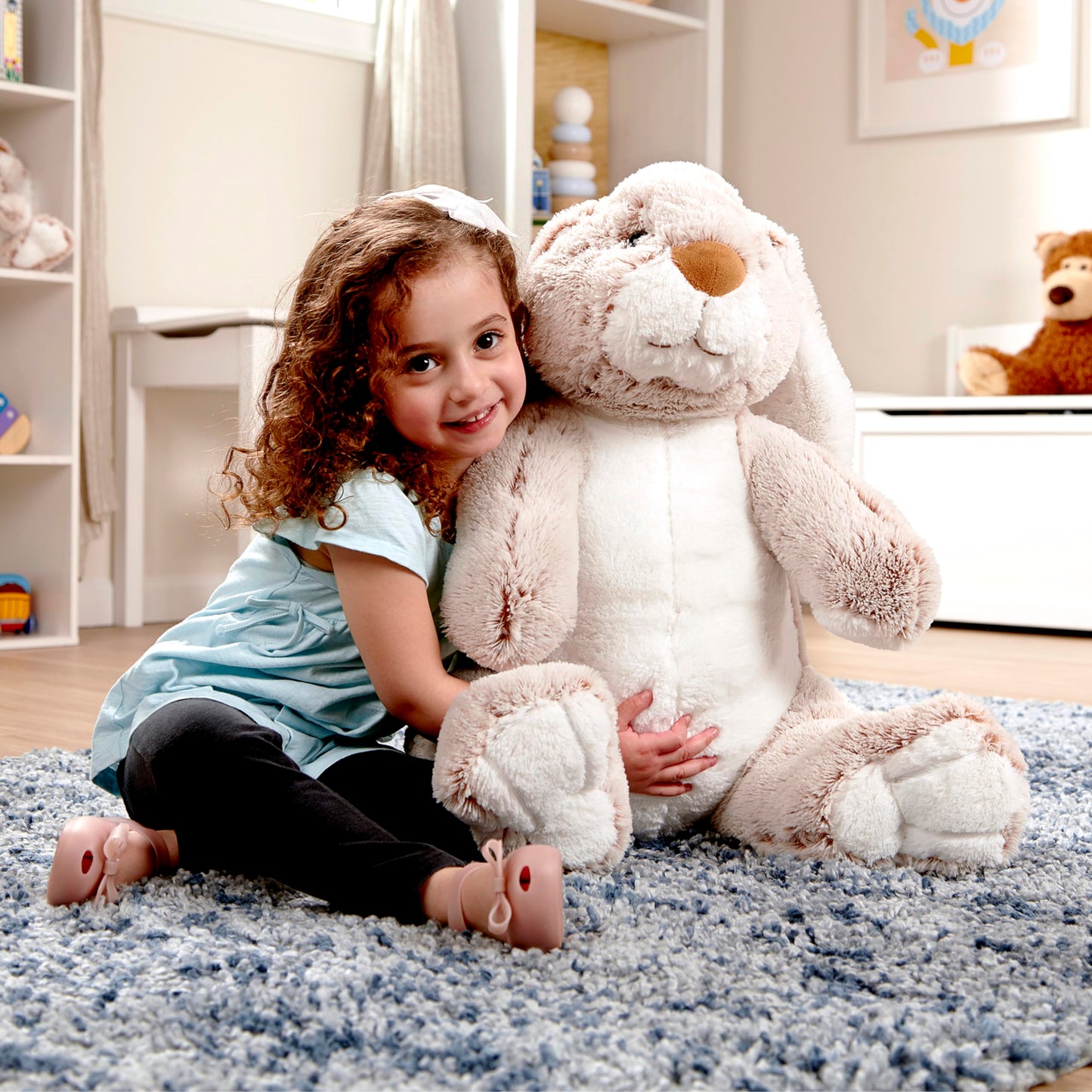 Melissa & Doug Jumbo Burrow Bunny Lop-Eared Rabbit Stuffed Plush Animal (21 Inches Tall)