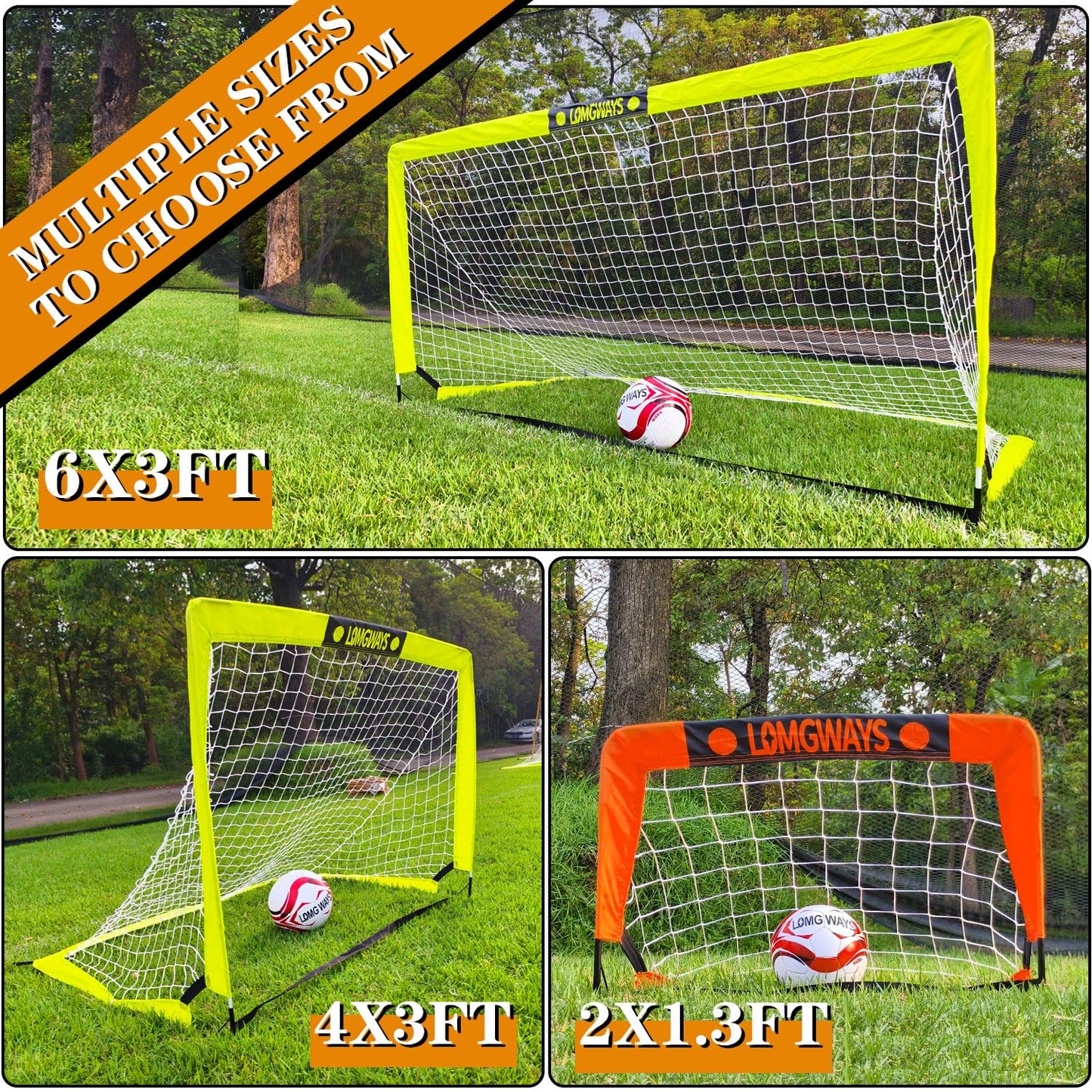 Soccer Goal for Backyard,Mini Soccer Goal with Size 1 Soccer Ball,Pump,Ground Stakes,Carrying Bag, Perfect for Backyard,Court,Field,Easy Setup,Great for All Levels