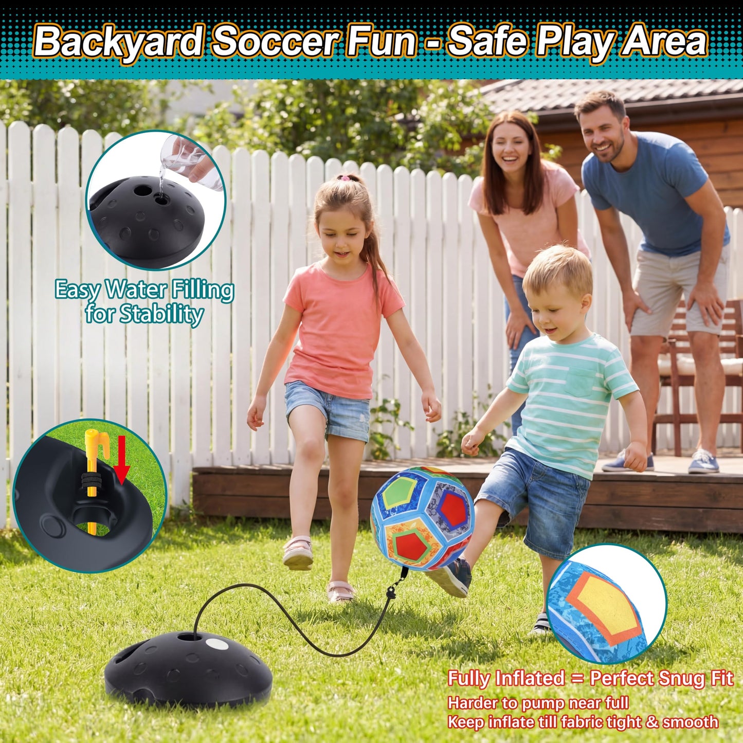 COUOMOXA Sports Soccer Toys for Kids: Interactive Soccer Toy with Rebound - Soccer Gift for 3 4 5 6 7 8-12 Year Old Boys Backyard Indoor 2-in-1 Football Games - Birthday Gifts for Ages 3-12