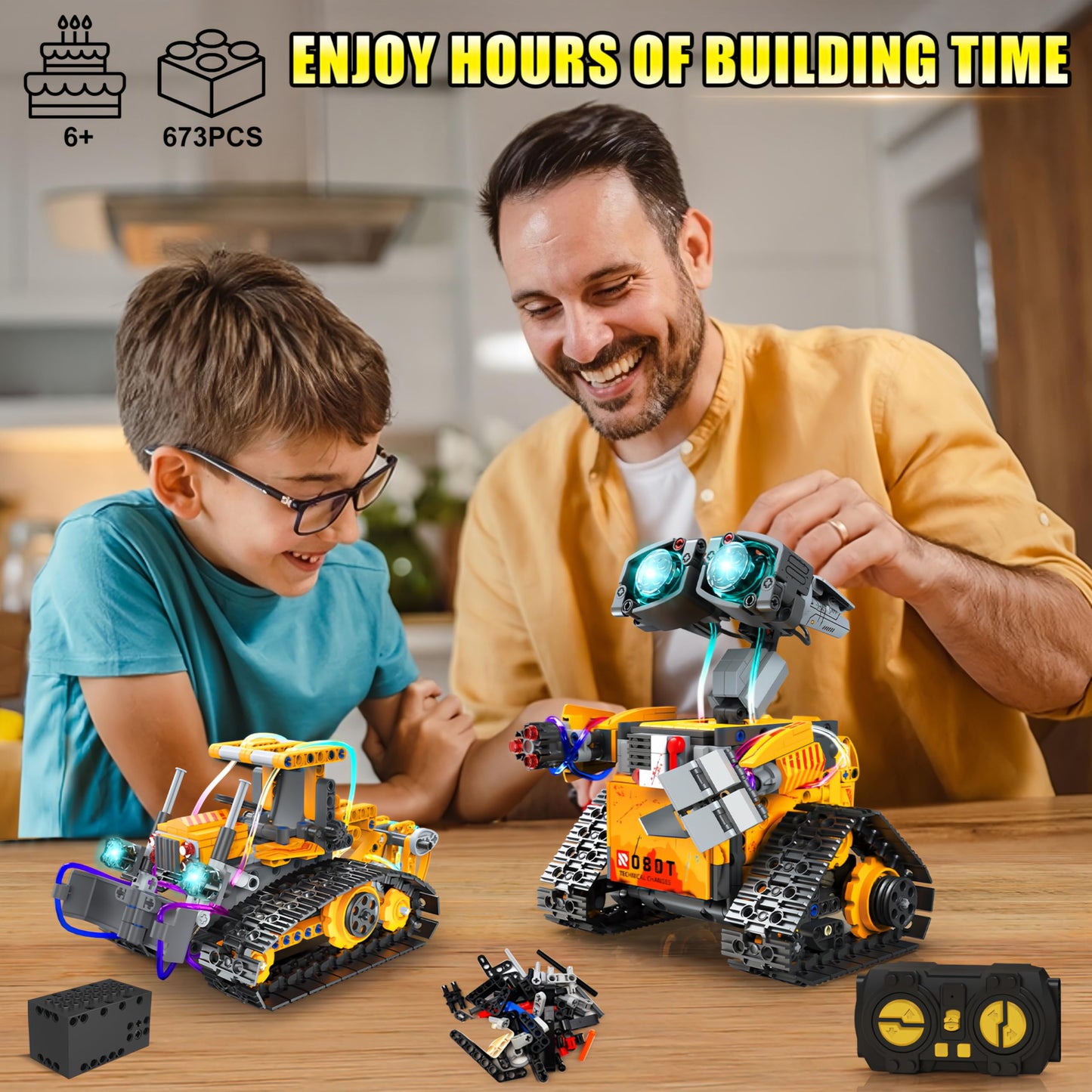 Yerloa 673PCS Robot Toys 5 in 1 Robotics Building Set for Kids Age 8-12, App & Remote Control STEM Toys with LED Lights, Science Kit Birthday Gift for Boys Girls 6 7 8 9 10 11 12 13 14 Year Old